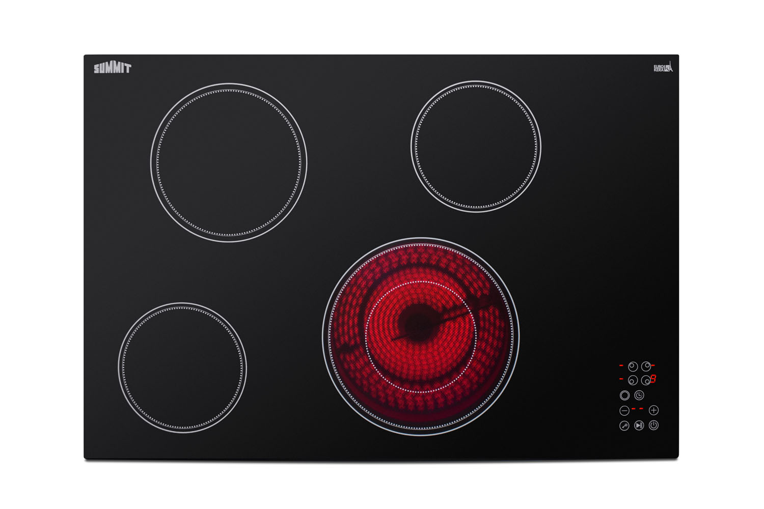 Summit 30 Wide 208-240V 4-Burner Radiant Cooktop