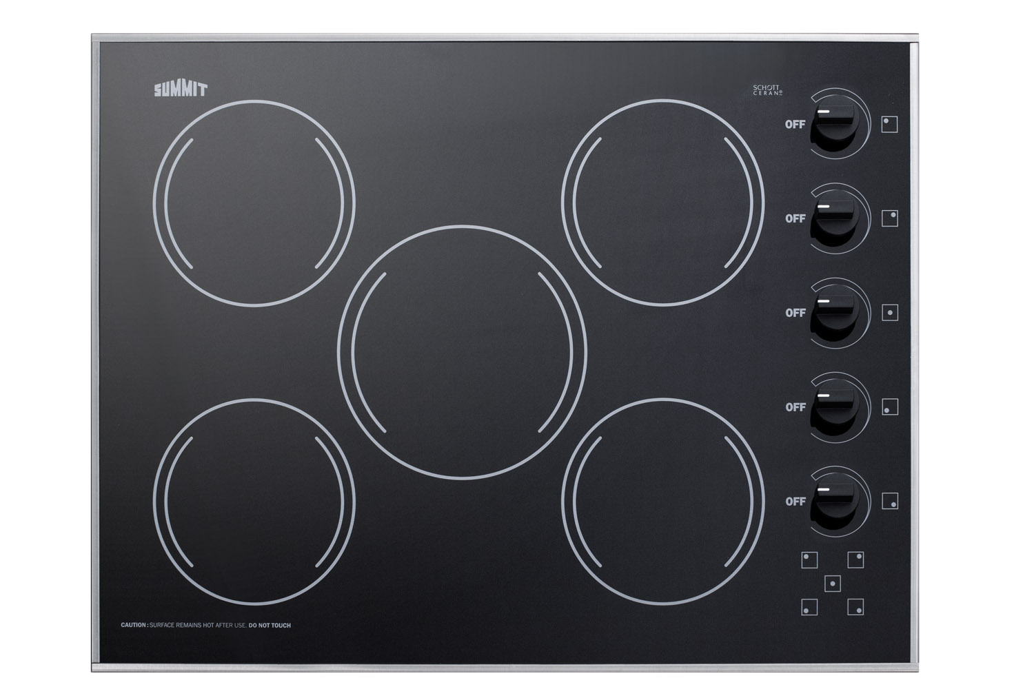 Summit 27 Wide 230V 5-Burner Radiant Cooktop