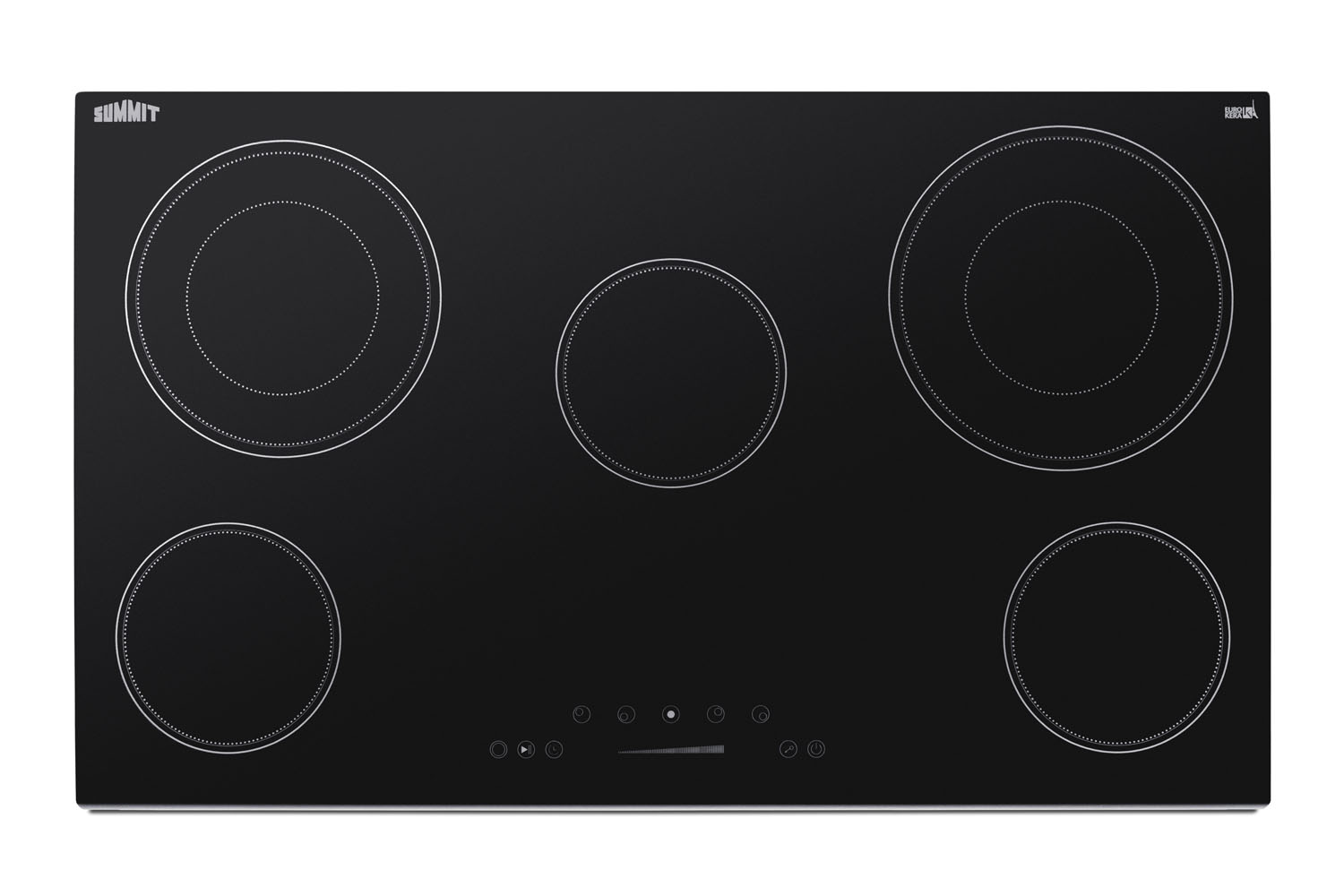 Summit 36 Wide 208-240V 5-Burner Radiant Cooktop