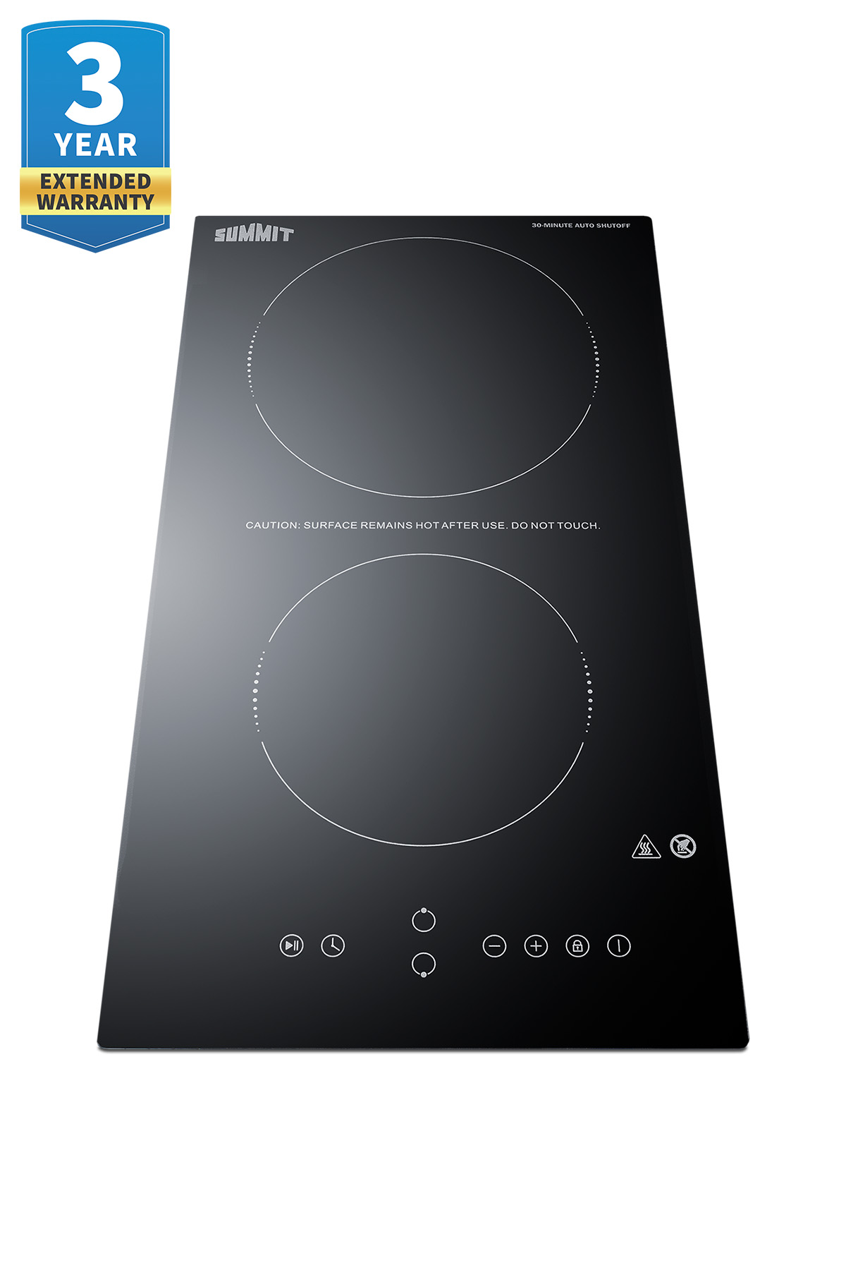 Model: CRH2BT30230 | Summit 12 Wide 230V 2-Burner Radiant Cooktop With Safety Shutoff