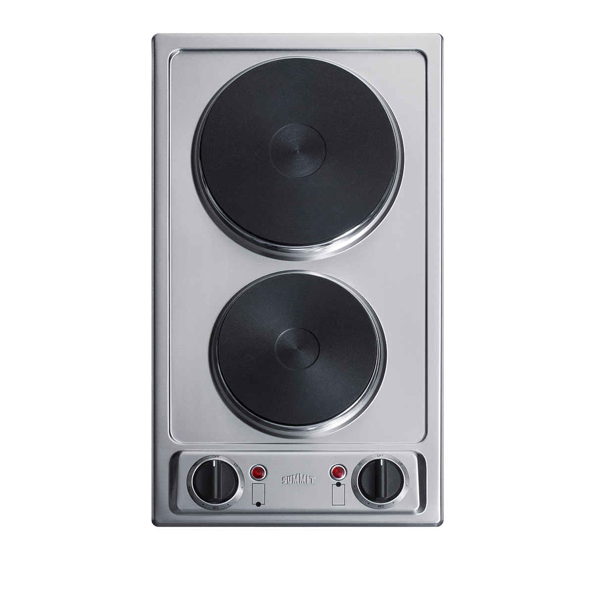 Summit 12 Wide 115V 2-Burner Solid Disk Cooktop