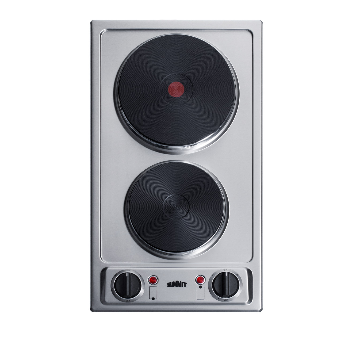 Summit 12 Wide 230V 2-Burner Solid Disk Cooktop