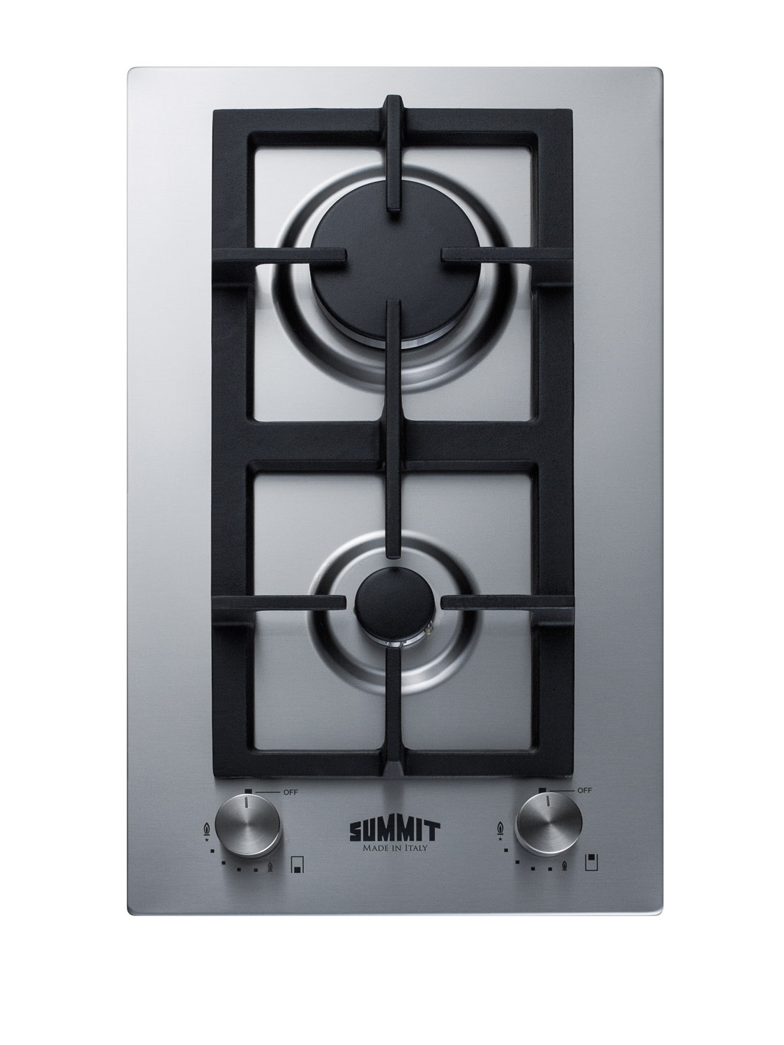 Summit 12 Wide 2-Burner Gas Cooktop In Stainless Steel