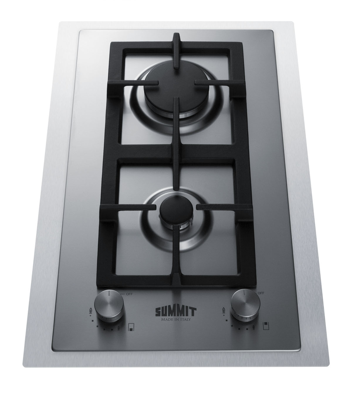 Summit 15 Wide 2-Burner Propane Gas Cooktop In Stainless Steel