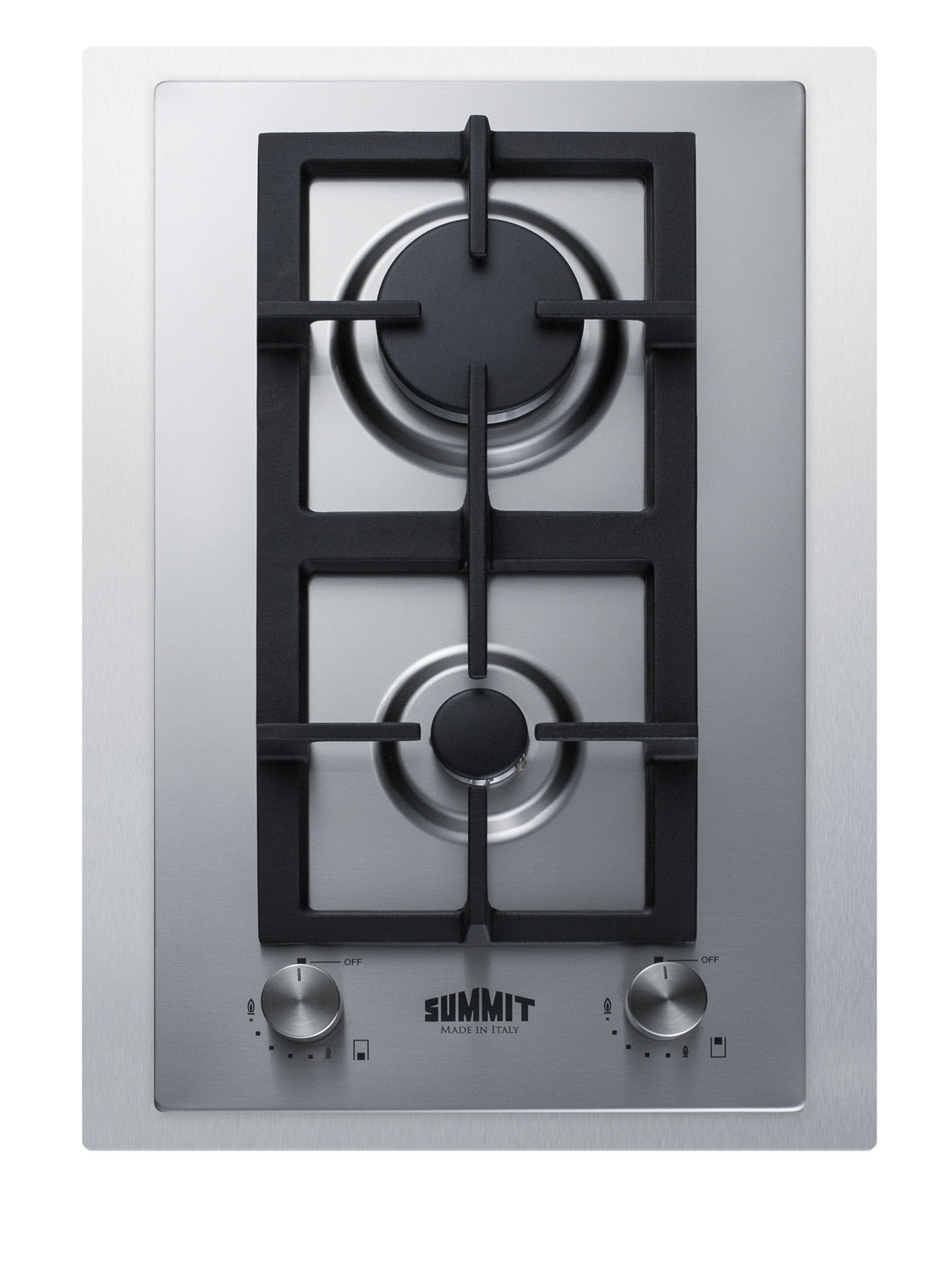 Summit 15 Wide 2-Burner Gas Cooktop In Stainless Steel