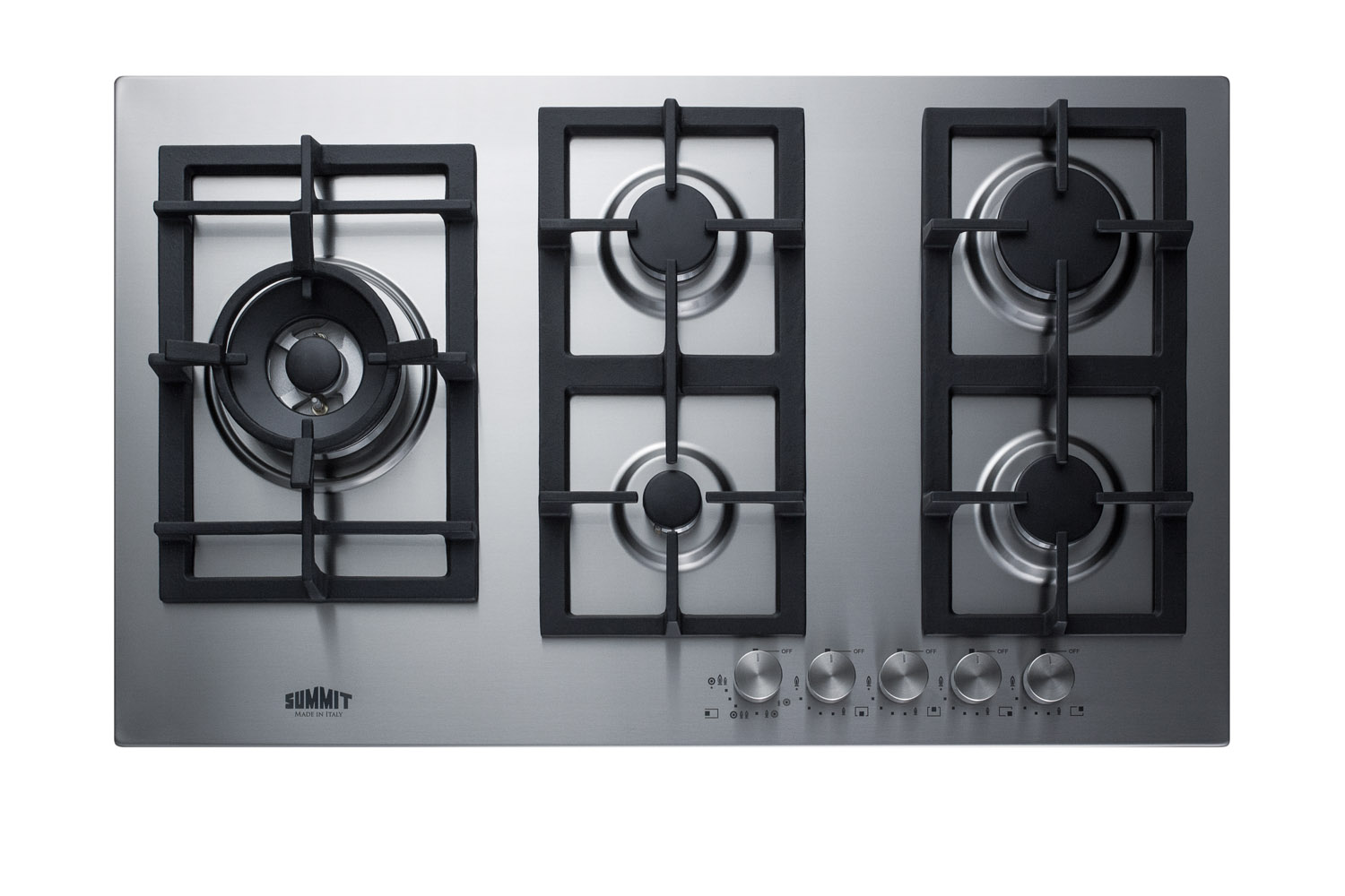 Summit 34 Wide 5-Burner Gas Cooktop In Stainless Steel
