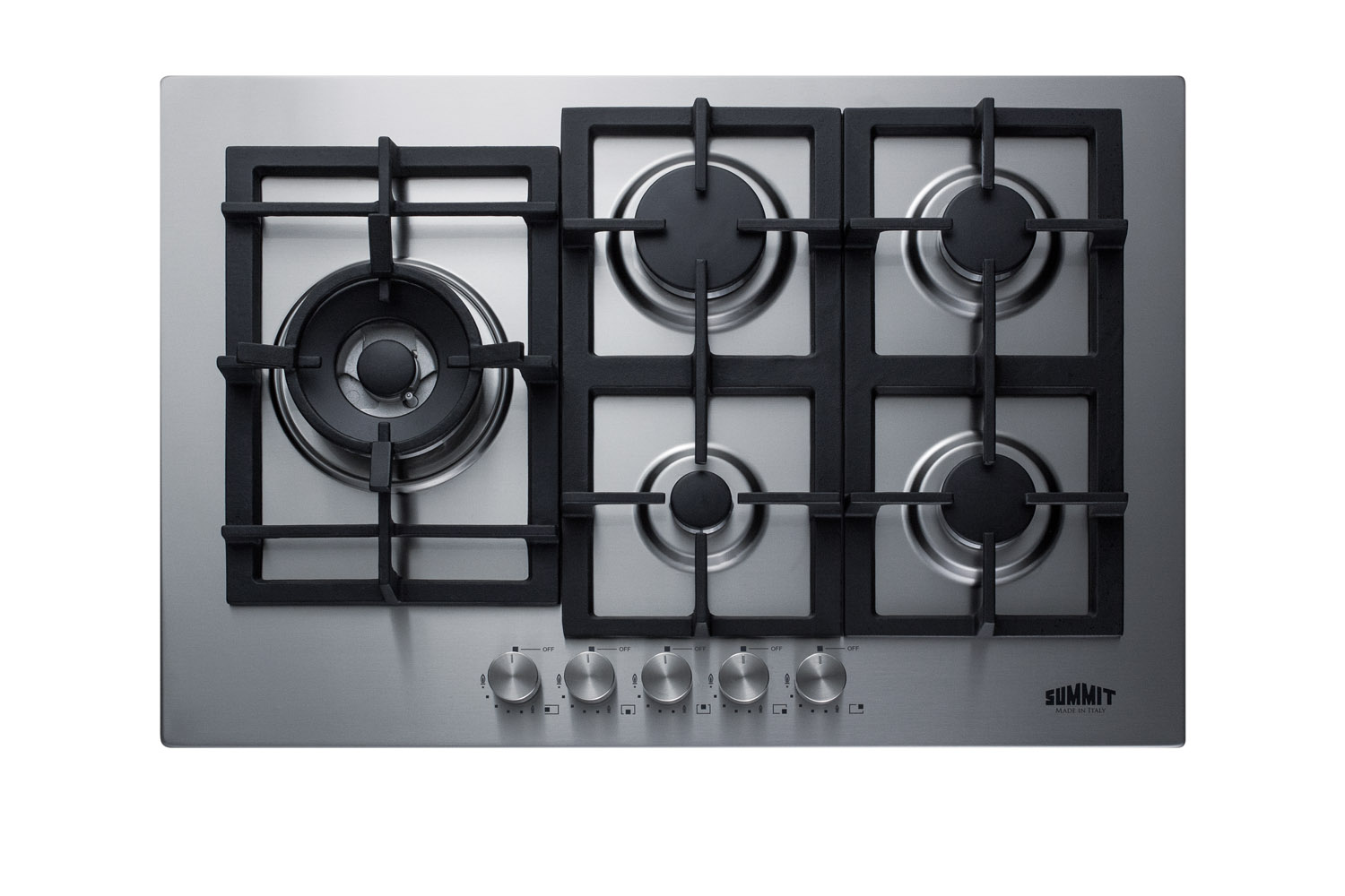 Summit 30 Wide 5-Burner Gas Cooktop In Stainless Steel