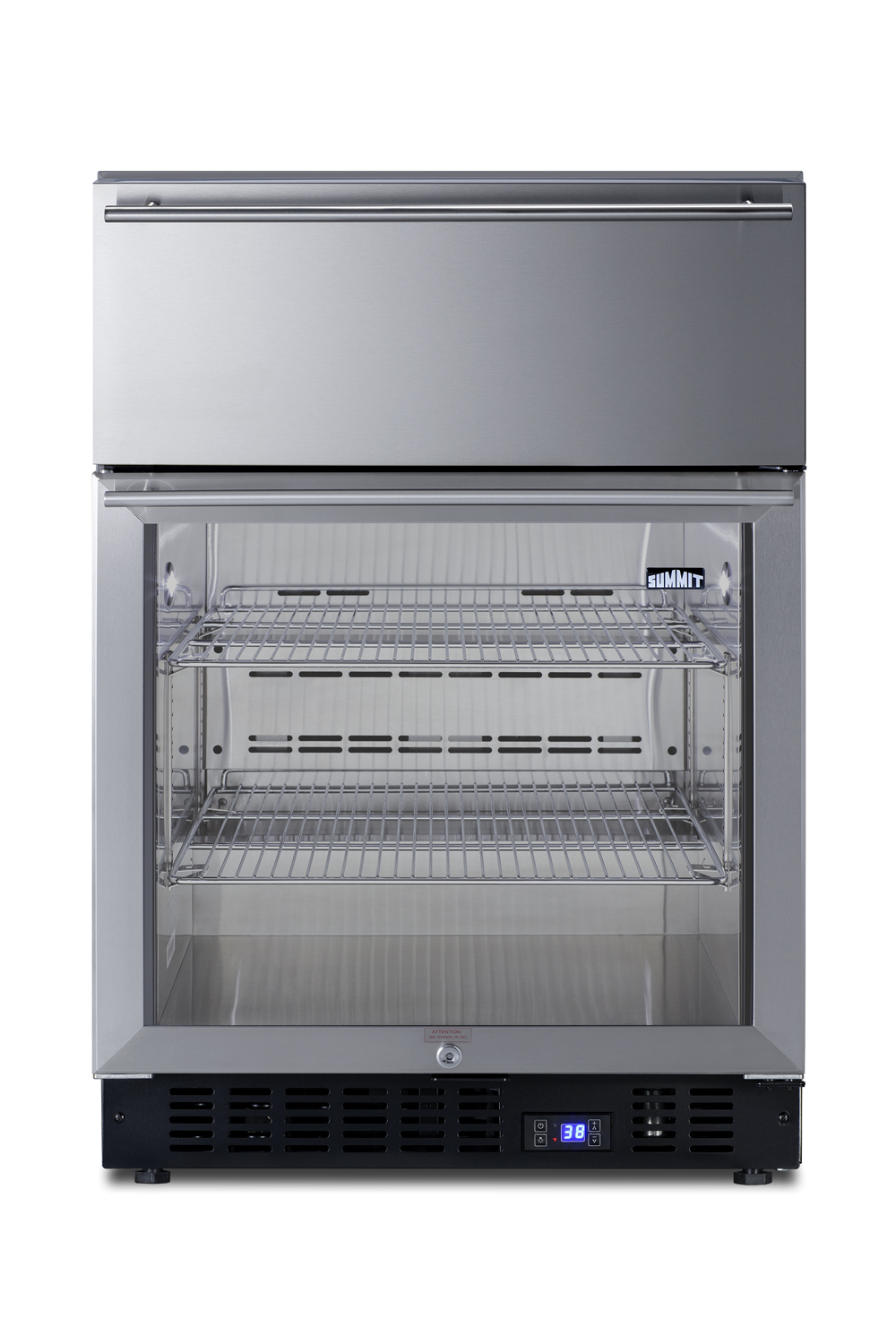Summit 24 Wide Built-In Commercial Beverage Refrigerator With Top Drawer