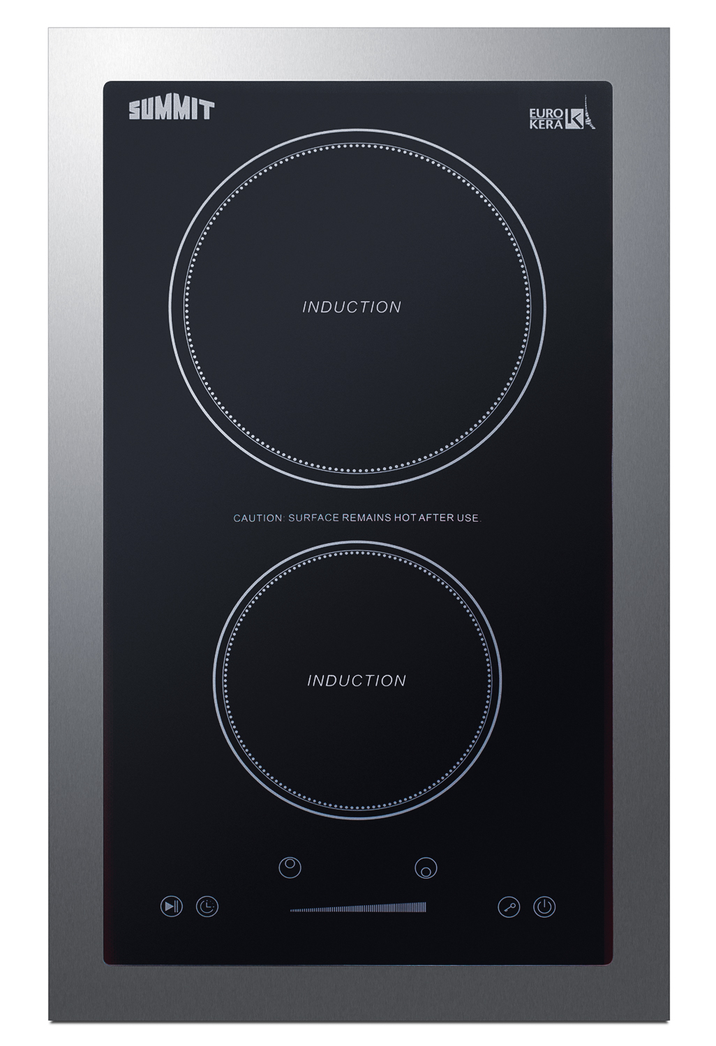 Summit 13 Wide 115V 2-Zone Induction Cooktop, Cord Included