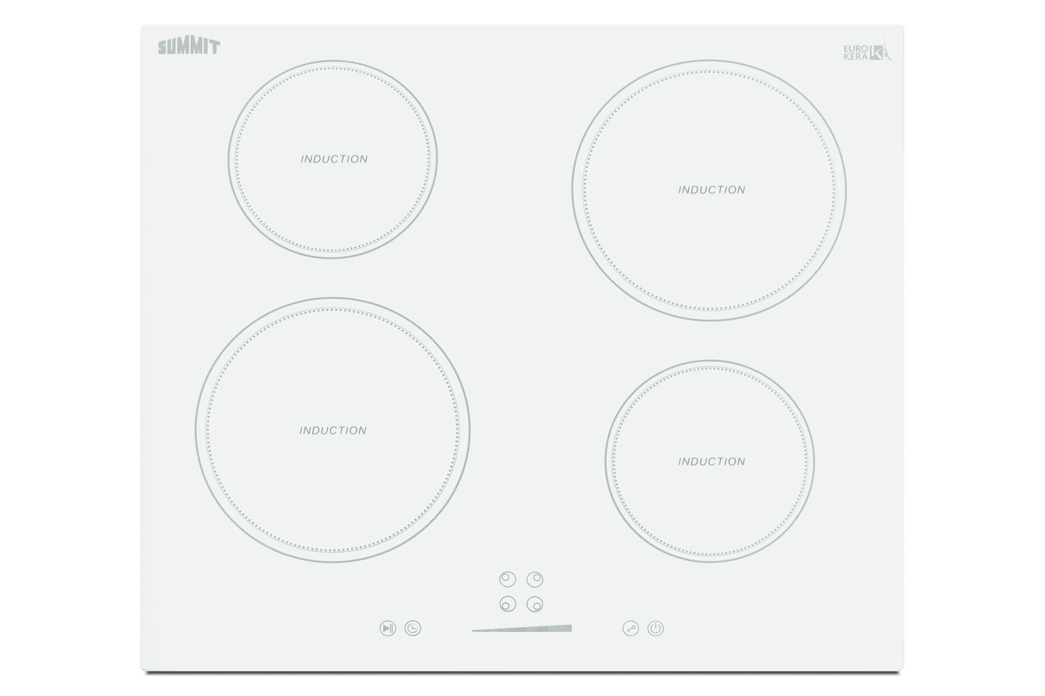 Summit 24 Wide 208-240V 4-Zone Induction Cooktop
