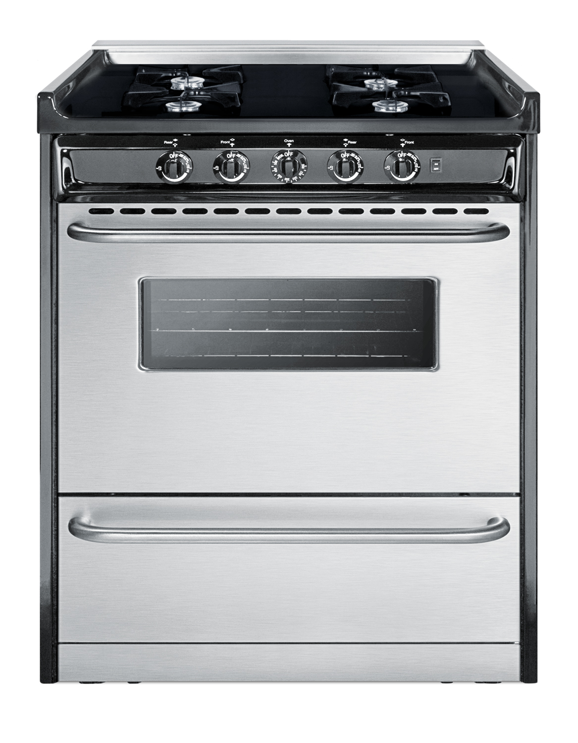 Summit 30 Wide Gas Range, Open Burners