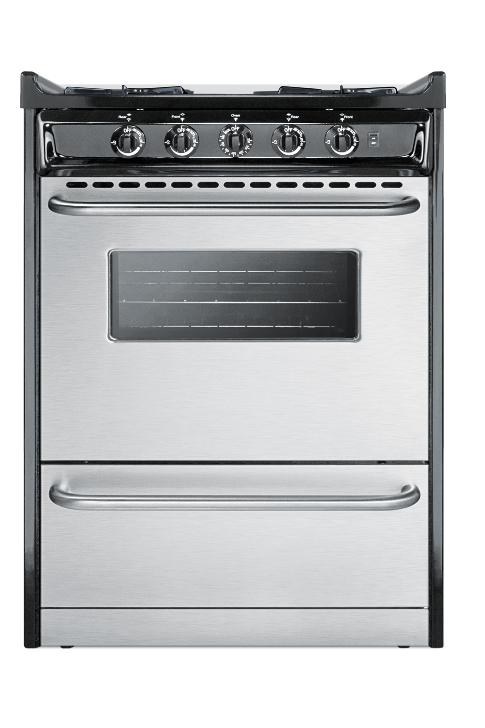 Summit 24 Wide Gas Range, Open Burners