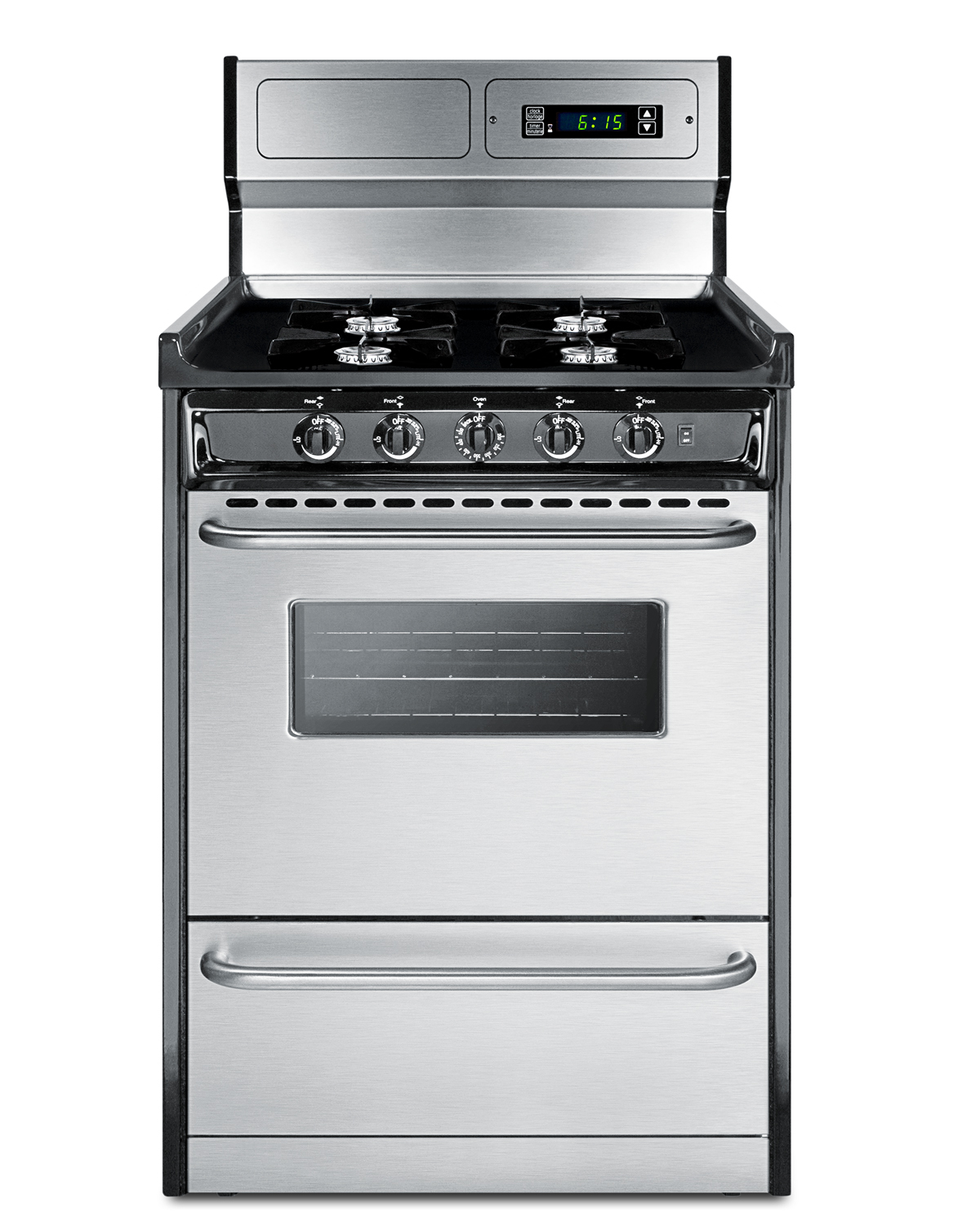 Summit 24 Wide Gas Range, Open Burners