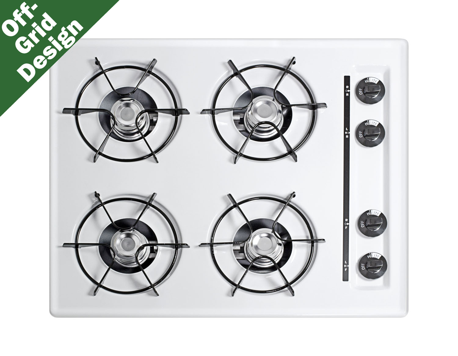 Summit 24 Wide 4-Burner Propane Gas Cooktop, Battery Start