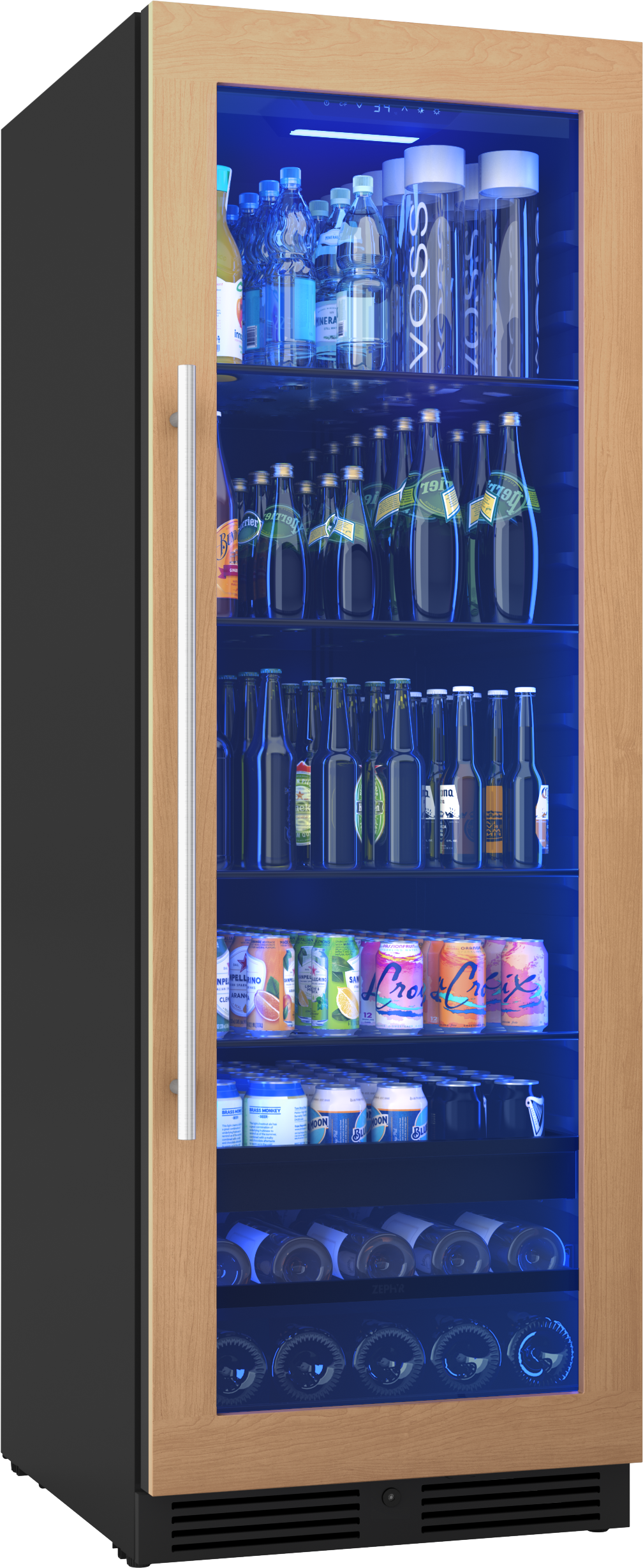 Presrv Beverage Cooler, 24in Full Size, Panel Ready+Glass, Reversible Door, 1 Zone