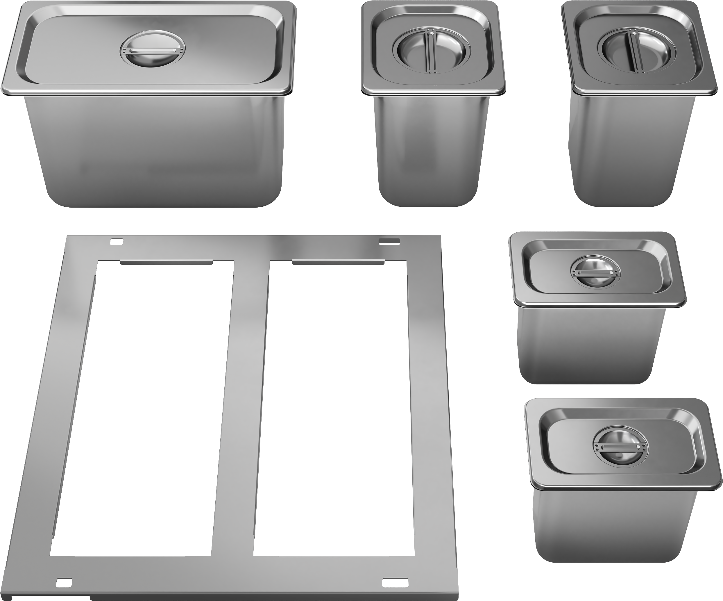 Zephyr Drawer Pan Kit, 10pc, SS, PRRD24