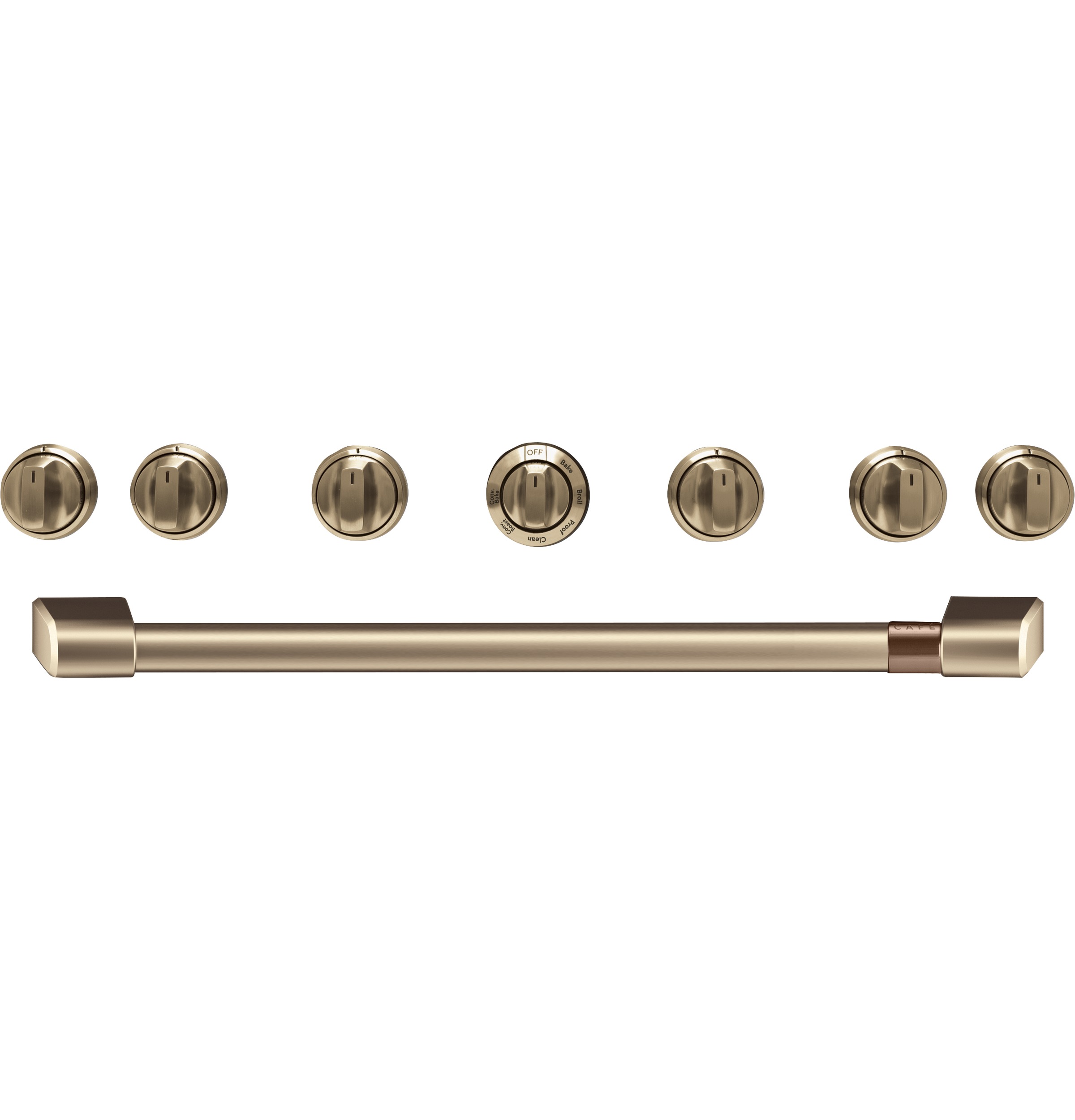 Cafe CAFÉ™ 36" Brushed Bronze Handle & Knob Set for Pro Range and Rangetop