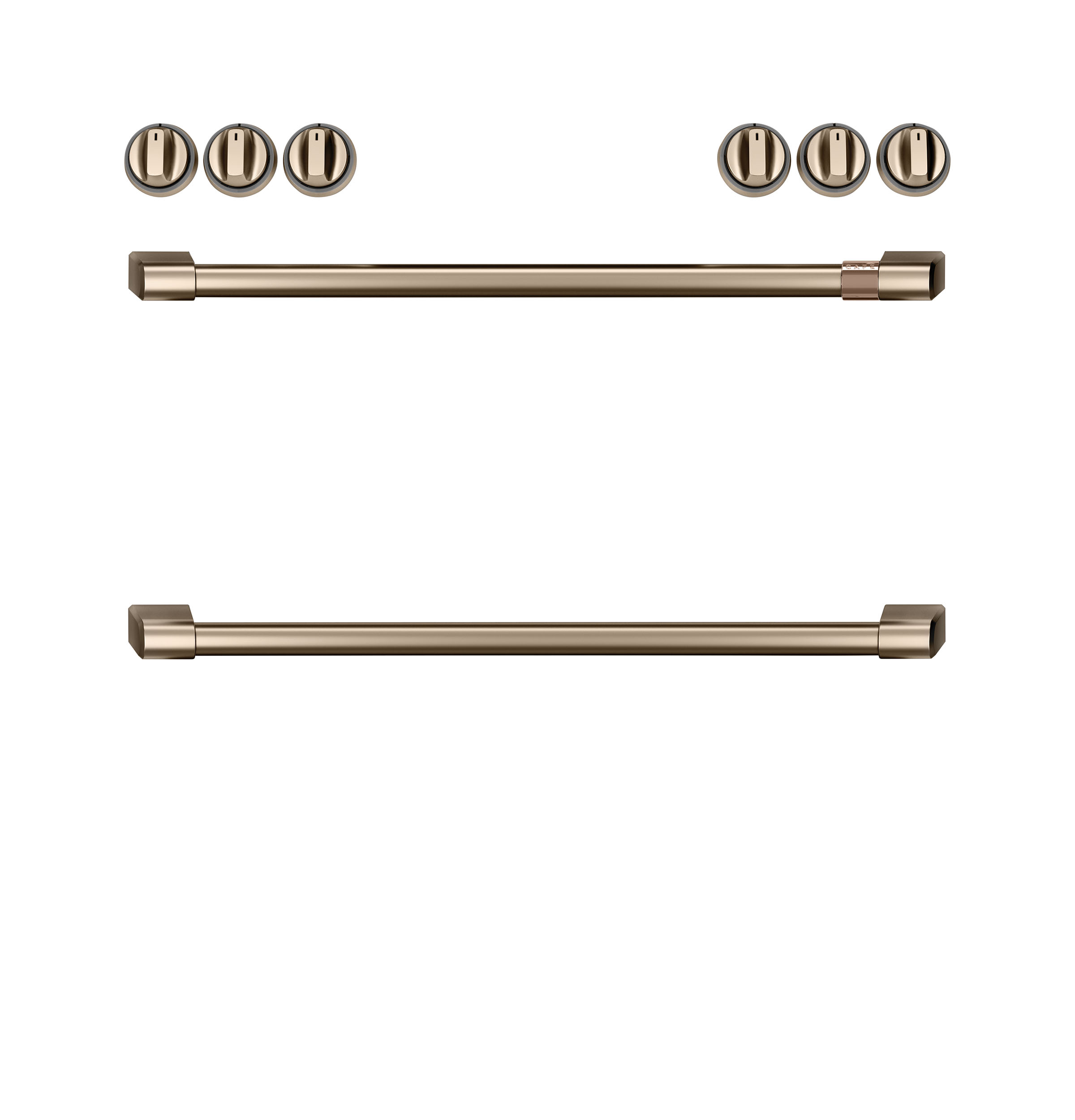 Cafe CAFÉ™ Front Control Induction Knobs and Handles - Brushed Bronze