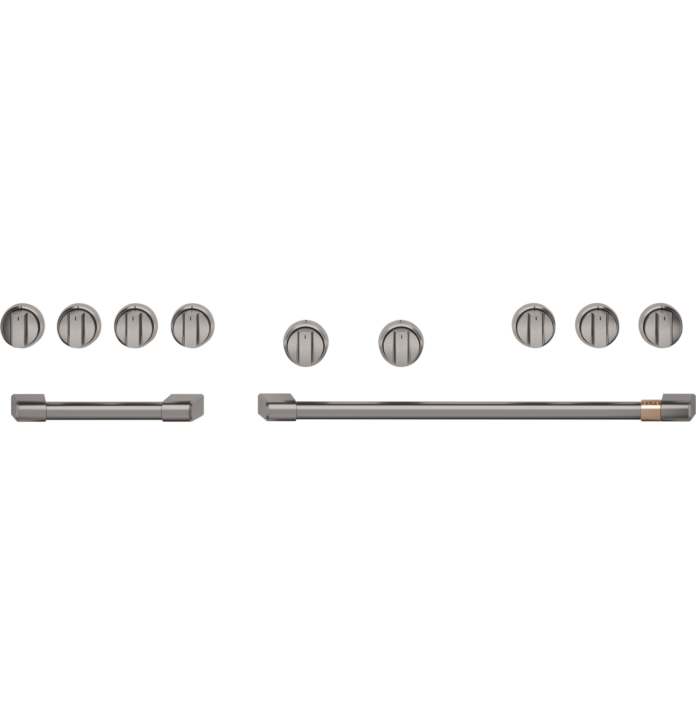 Cafe CAFÉ™ 48” Brushed Black Handle & Knob Set for Pro Range and Rangetop