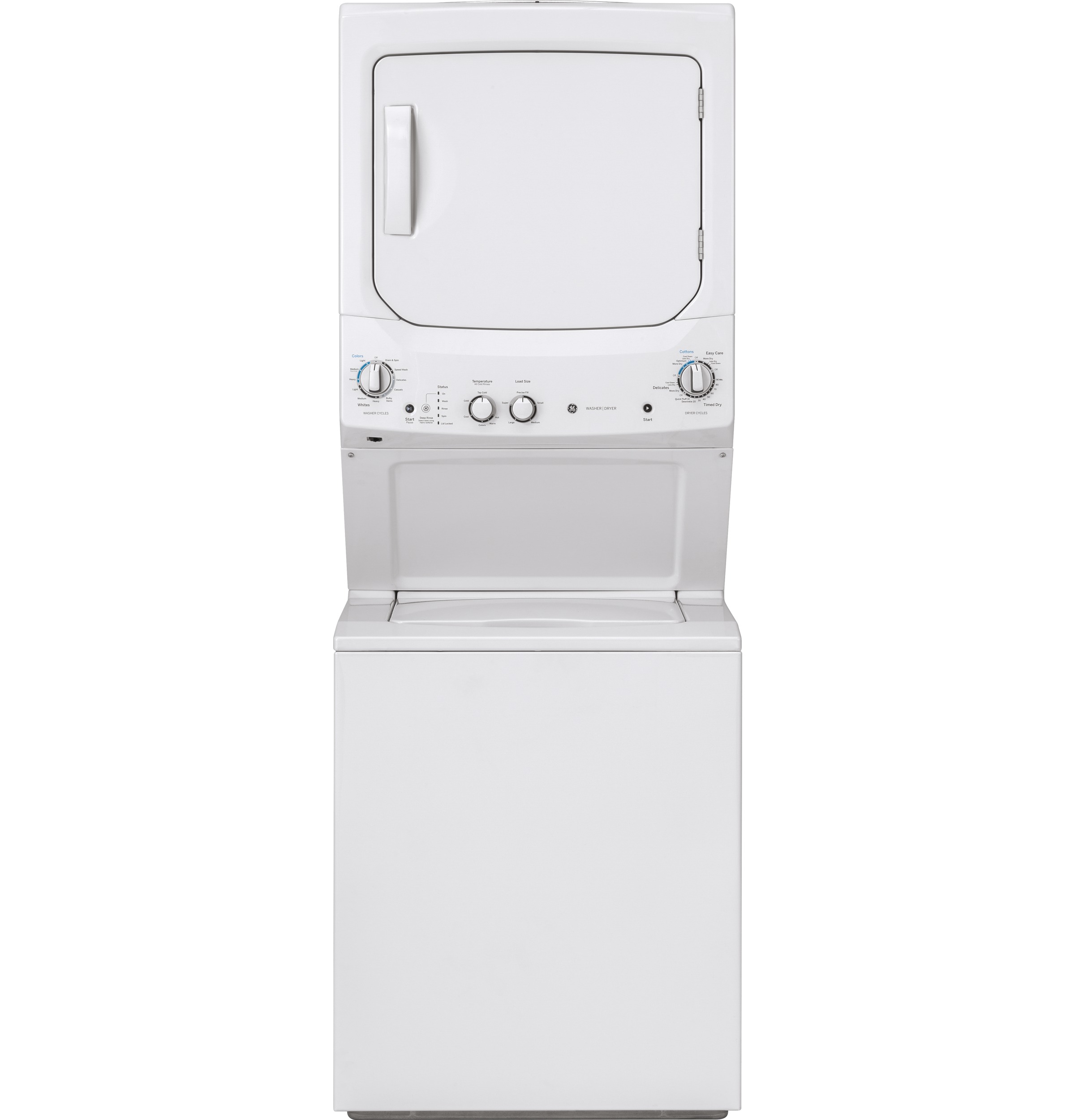 GE GE Unitized Spacemaker® 3.8 cu. ft. Capacity Washer with Stainless Steel Basket and 5.9 cu. ft. Capacity Gas Dryer