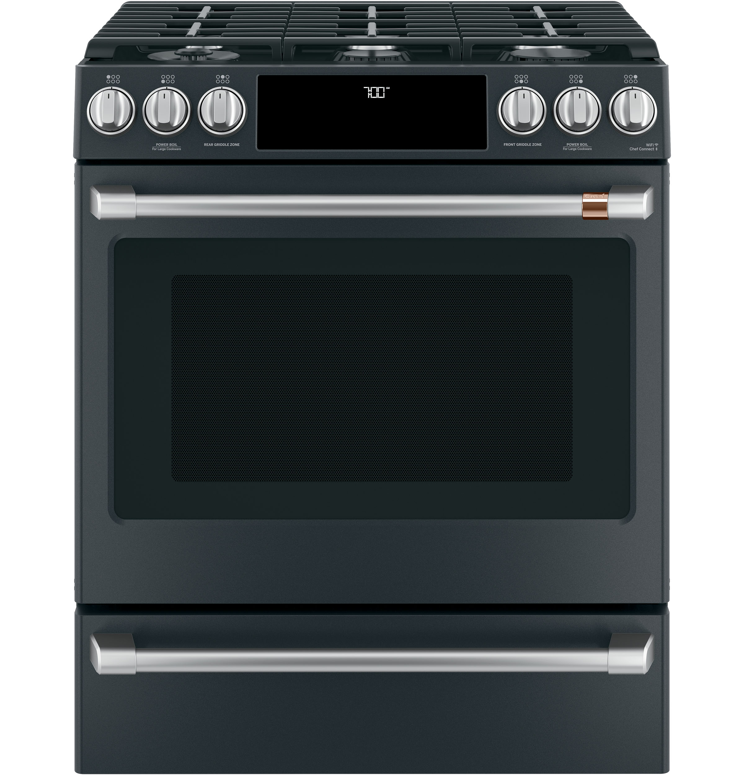 Cafe CAFÉ™ 30" Smart Slide-In, Front-Control, Gas Range with Convection Oven