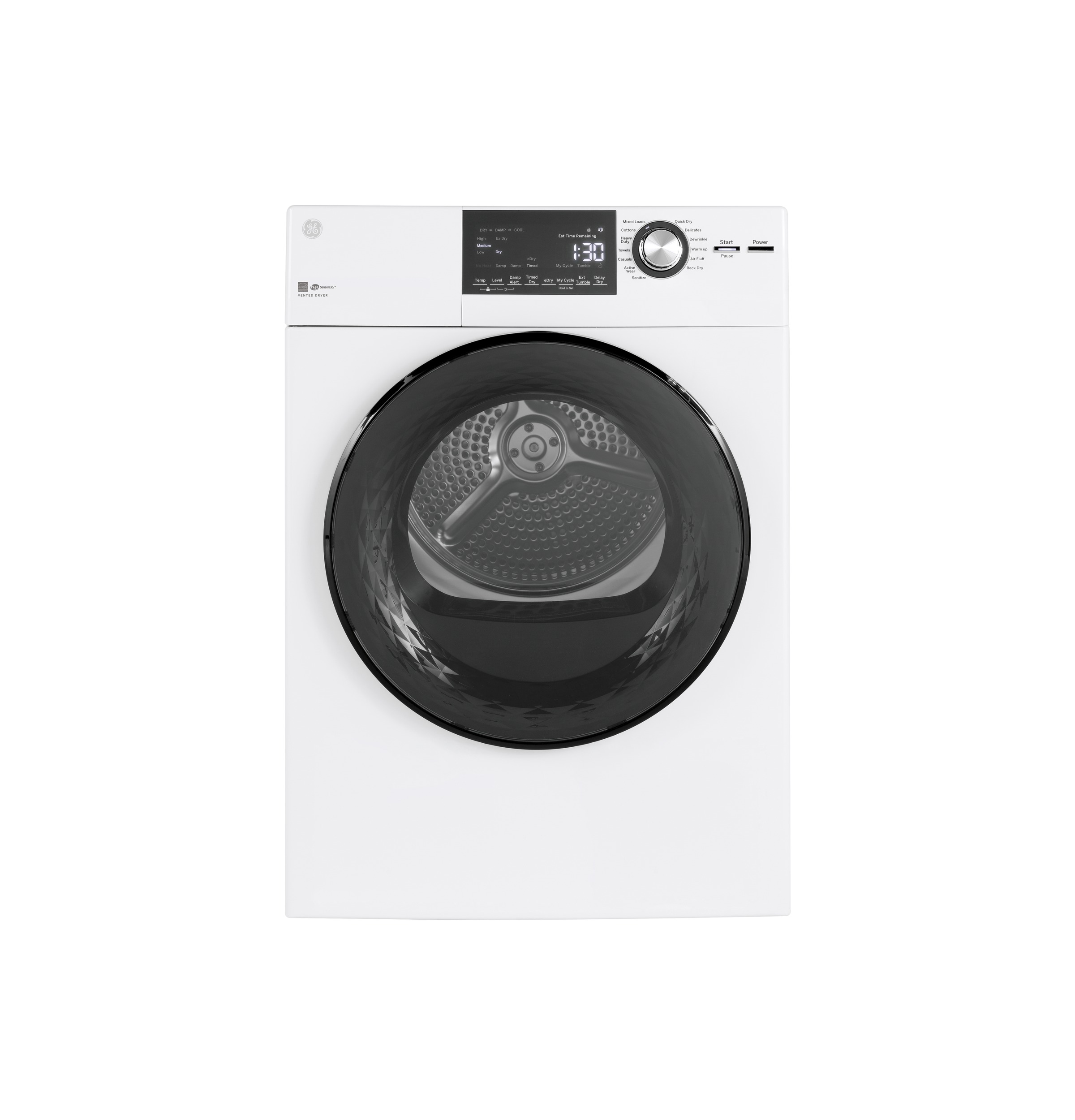 GE GE® ENERGY STAR®  24" 4.3 Cu.Ft. Front Load Vented Electric Dryer with Stainless Steel Basket