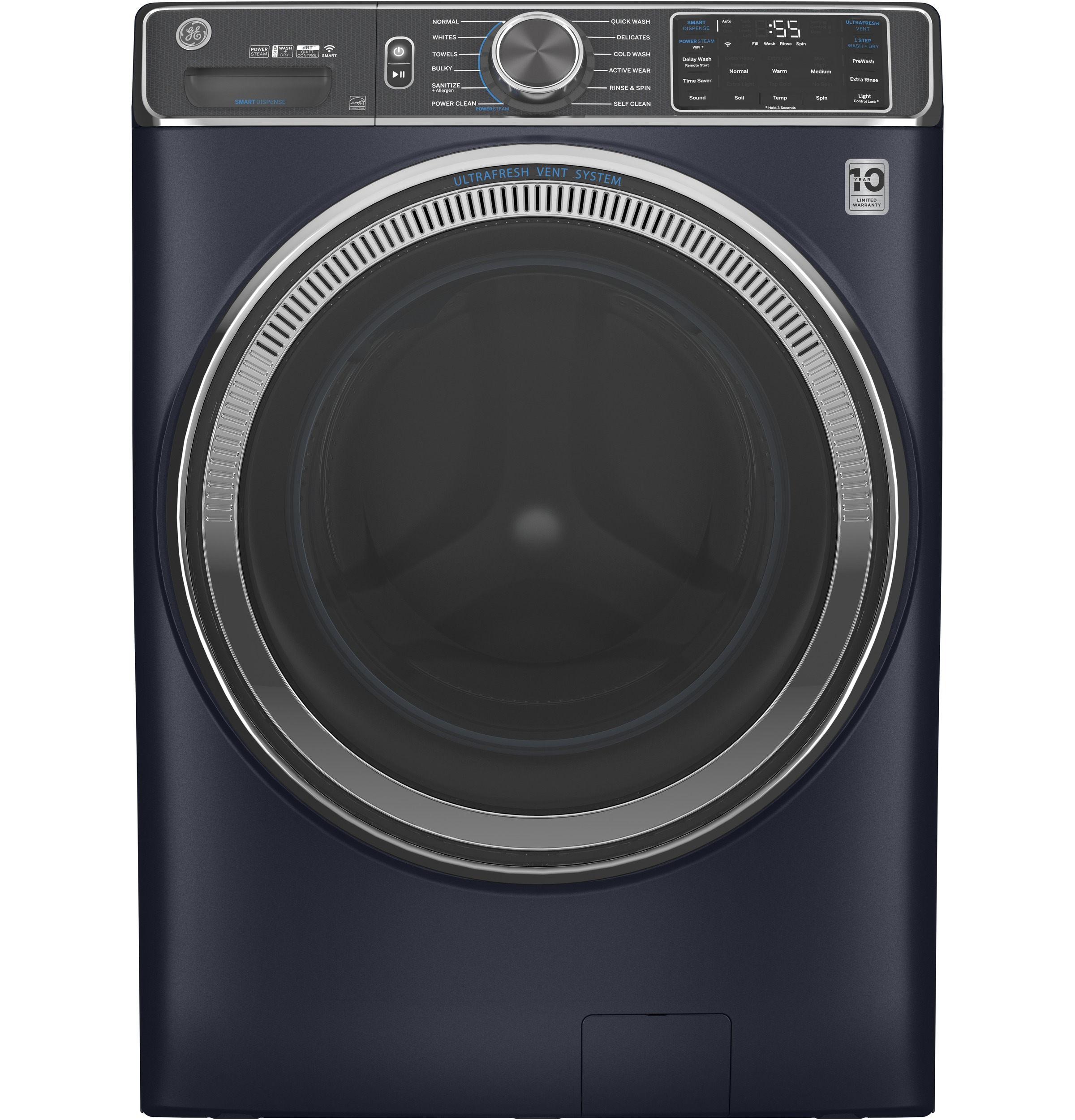GE GE® 5.0 cu. ft. Capacity Smart Front Load ENERGY STAR® Steam Washer with SmartDispense™ UltraFresh Vent System with OdorBlock™ and Steam