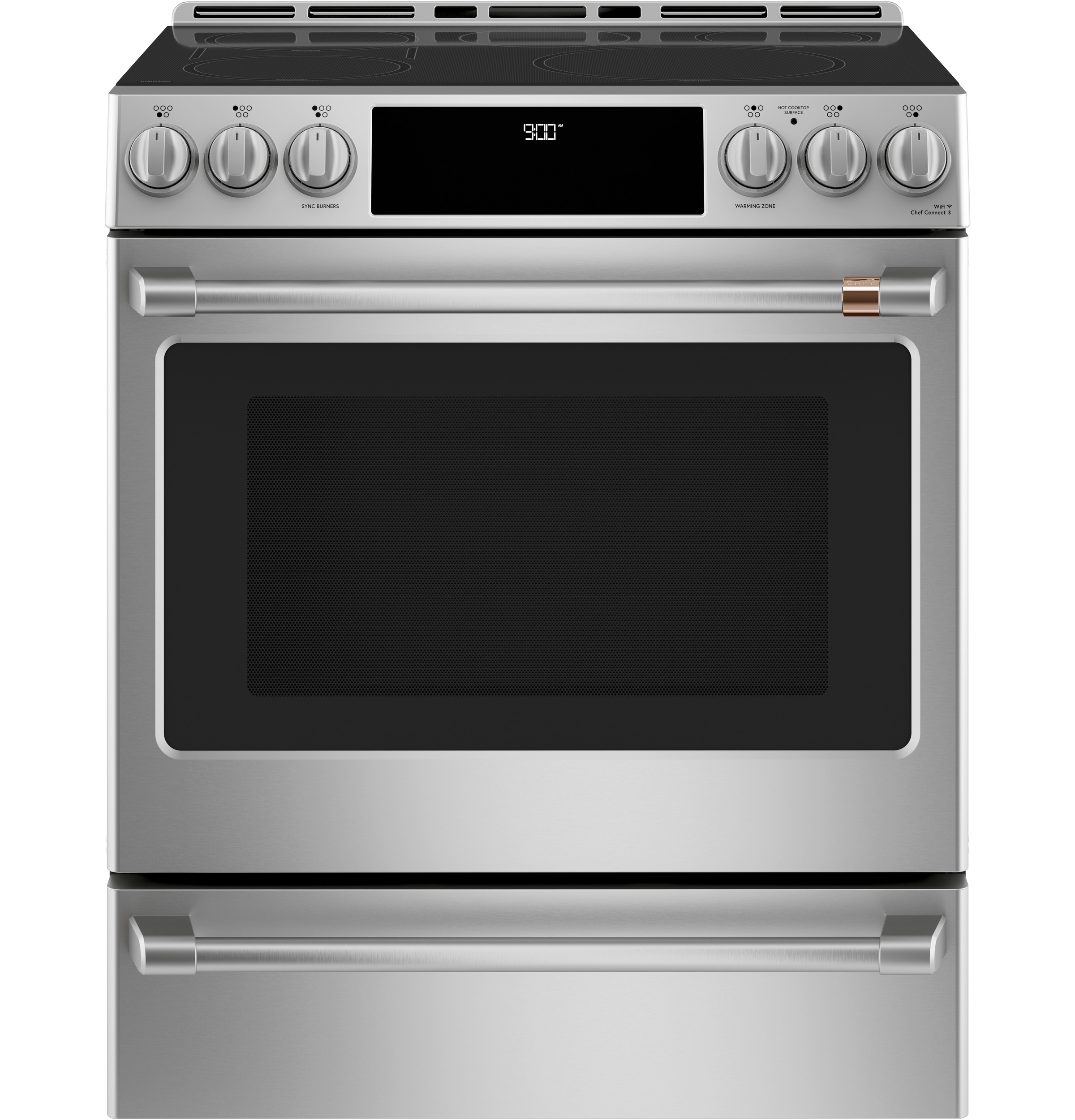 Cafe CAFÉ™ 30" Smart Slide-In, Front-Control, Induction and Convection Range with Warming Drawer