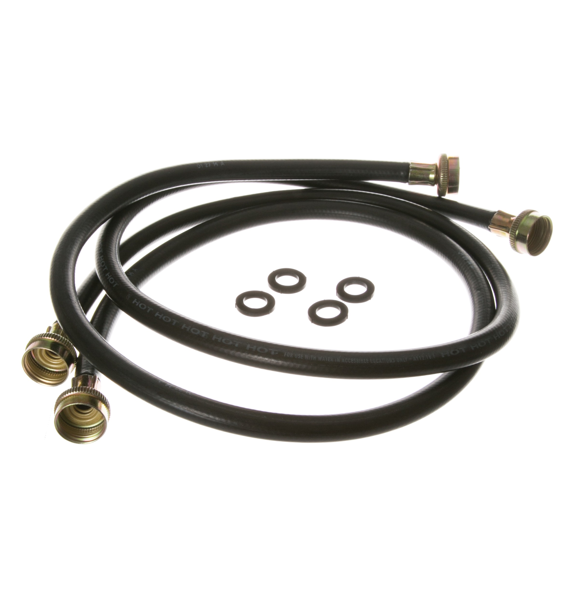 GE 4 Foot Rubber Washer Hoses (2 pack)
