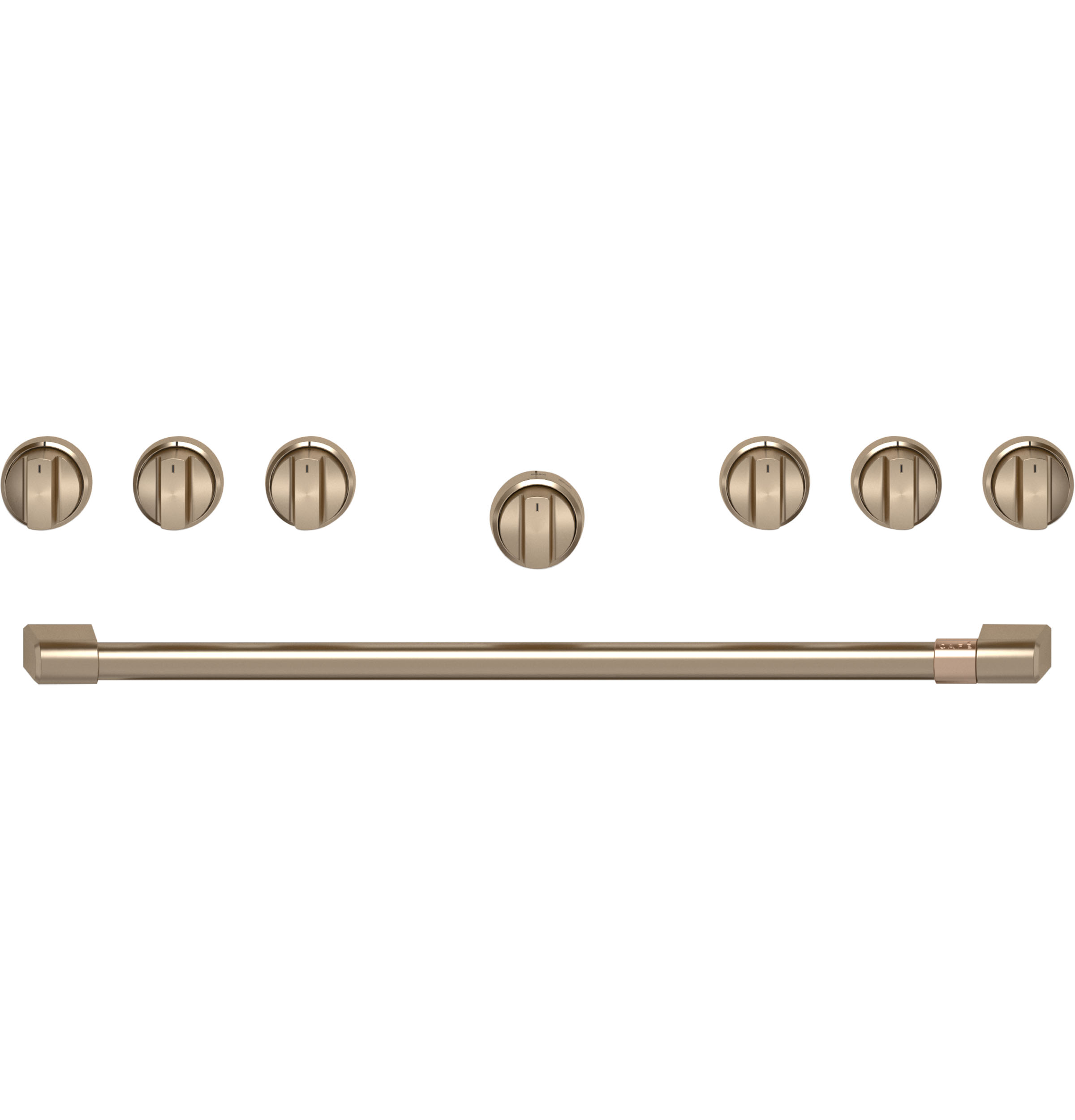 Cafe CAFÉ™ 36" Brushed Bronze Handle & Knob Set for Pro Range and Rangetop