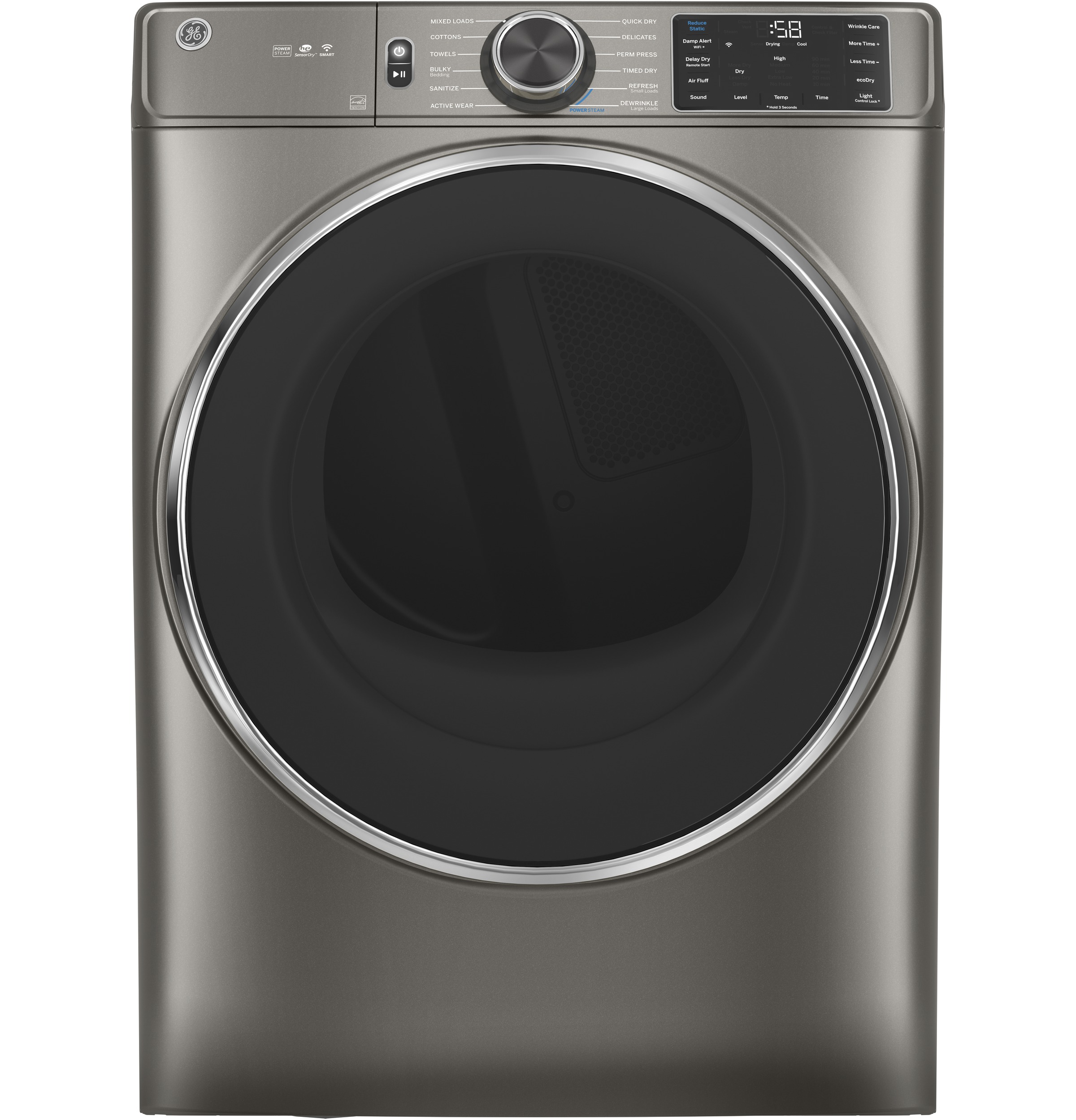 GE GE® ENERGY STAR® 7.8 cu. ft. Capacity Smart Front Load Gas Dryer with Steam and Sanitize Cycle