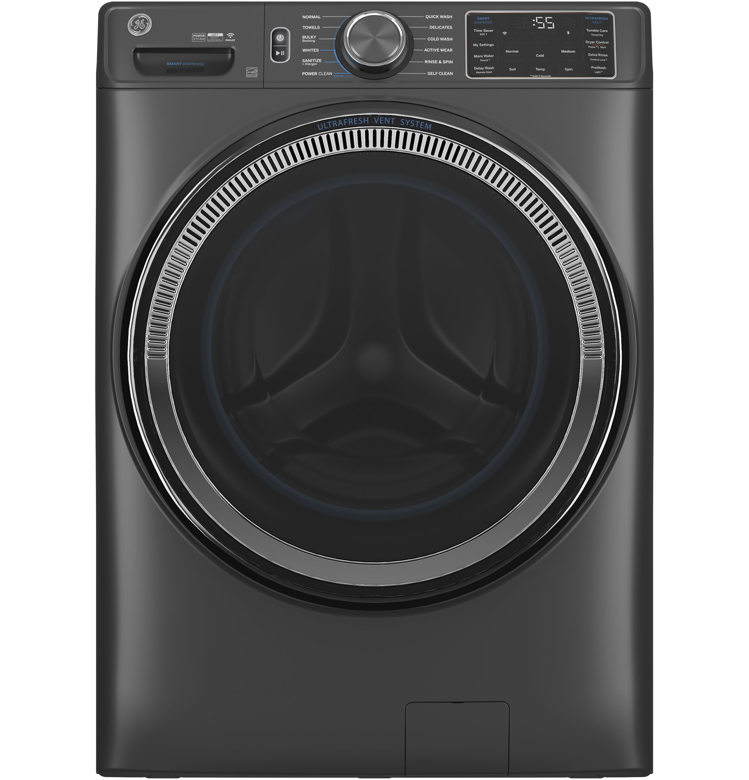 GE GE® ENERGY STAR® 5.0 cu. ft. Capacity Smart Front Load Steam Washer with SmartDispense™ UltraFresh Vent System with OdorBlock™ and Steam