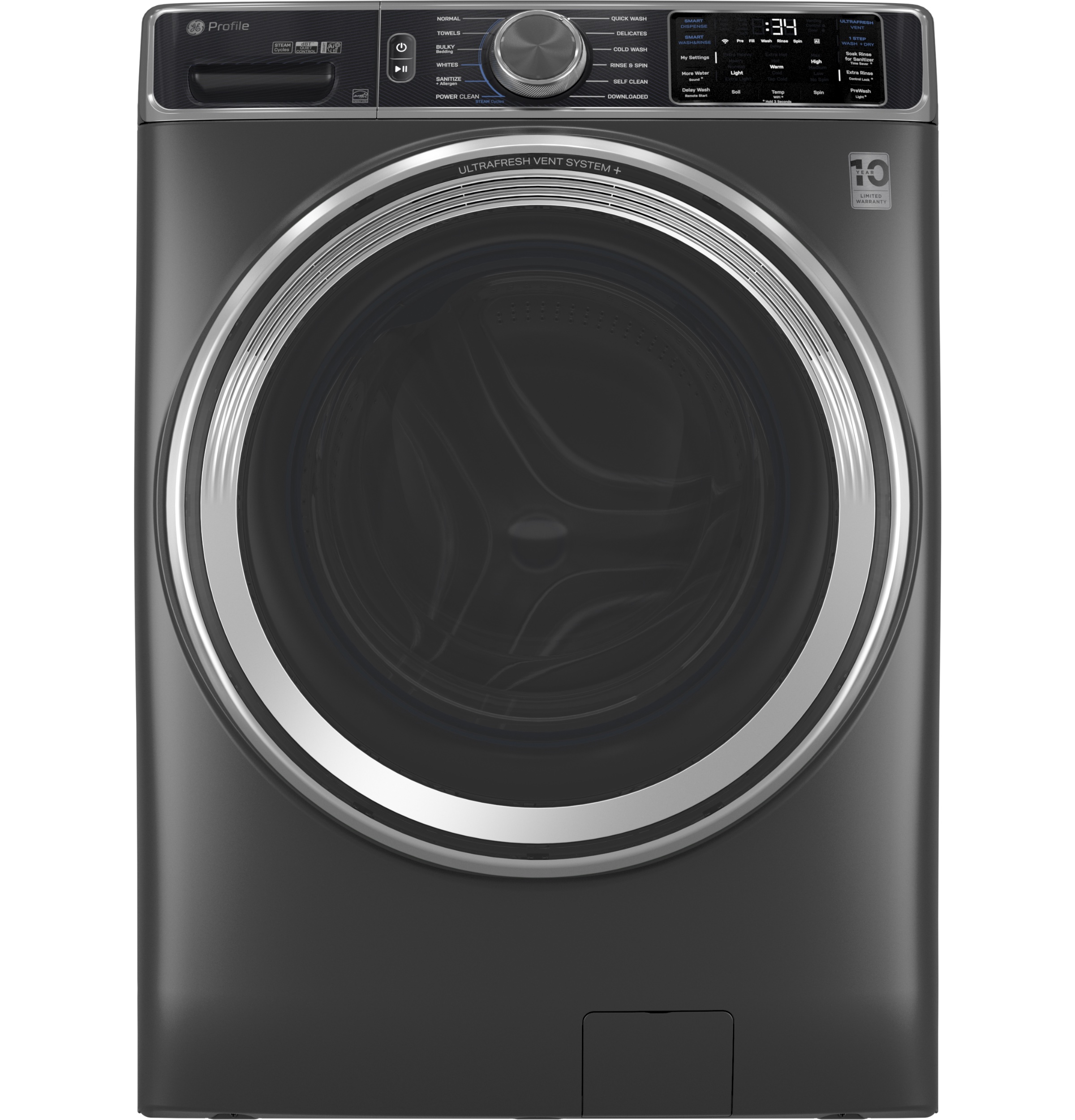 GE Profile GE Profile™ 5.5 cu. ft. Capacity Smart Front Load ENERGY STAR® Steam Washer with UltraFresh Vent System+ and Smart Wash & Smart Rinse