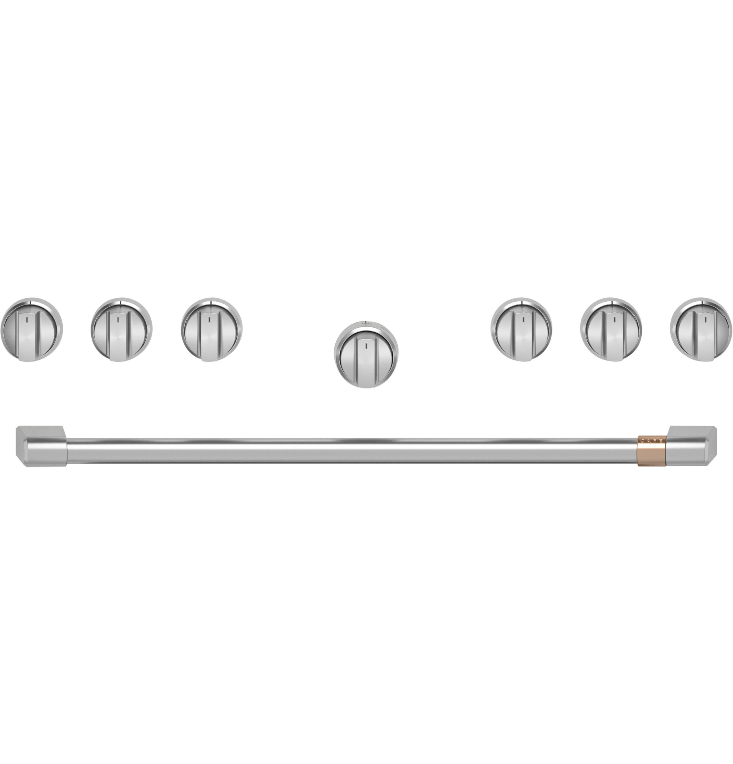 Cafe CAFÉ™ 36" Brushed Stainless Handle & Knob Set for Pro Range and Rangetop