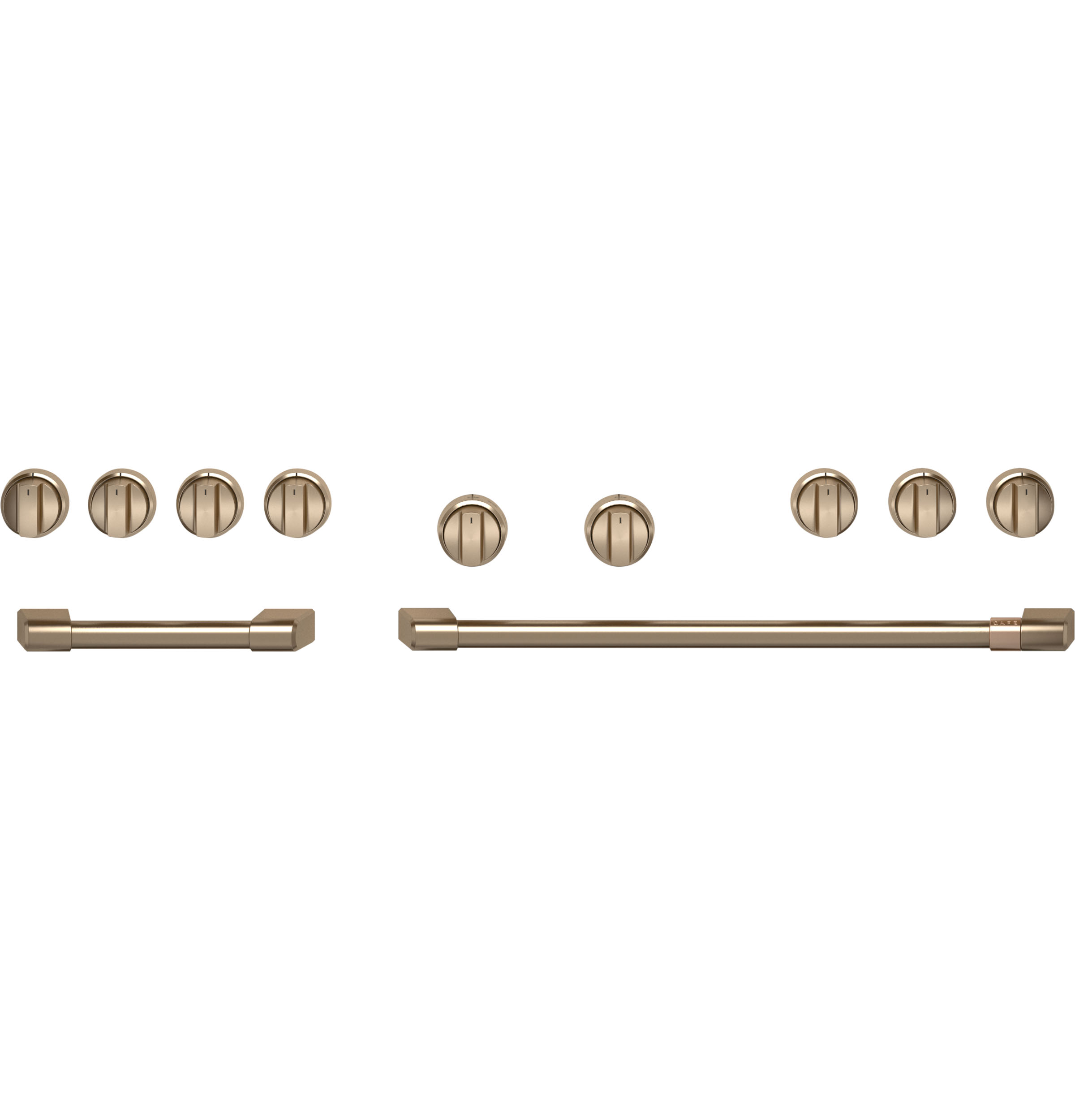 Cafe CAFÉ™ 48” Brushed Bronze Handle & Knob Set for Pro Range and Rangetop