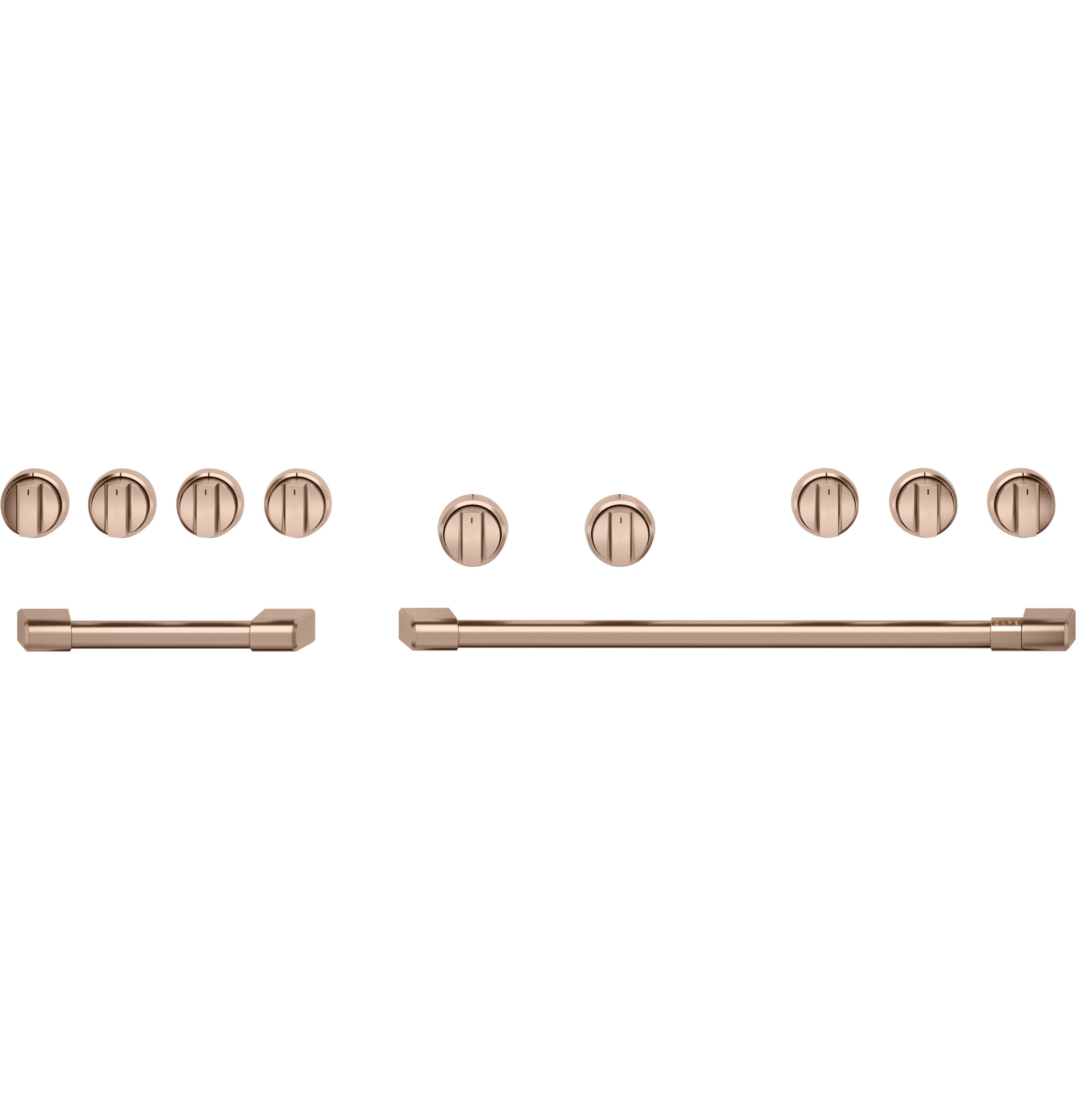 Cafe CAFÉ™ 48” Brushed Copper Handle & Knob Set for Pro Range and Rangetop