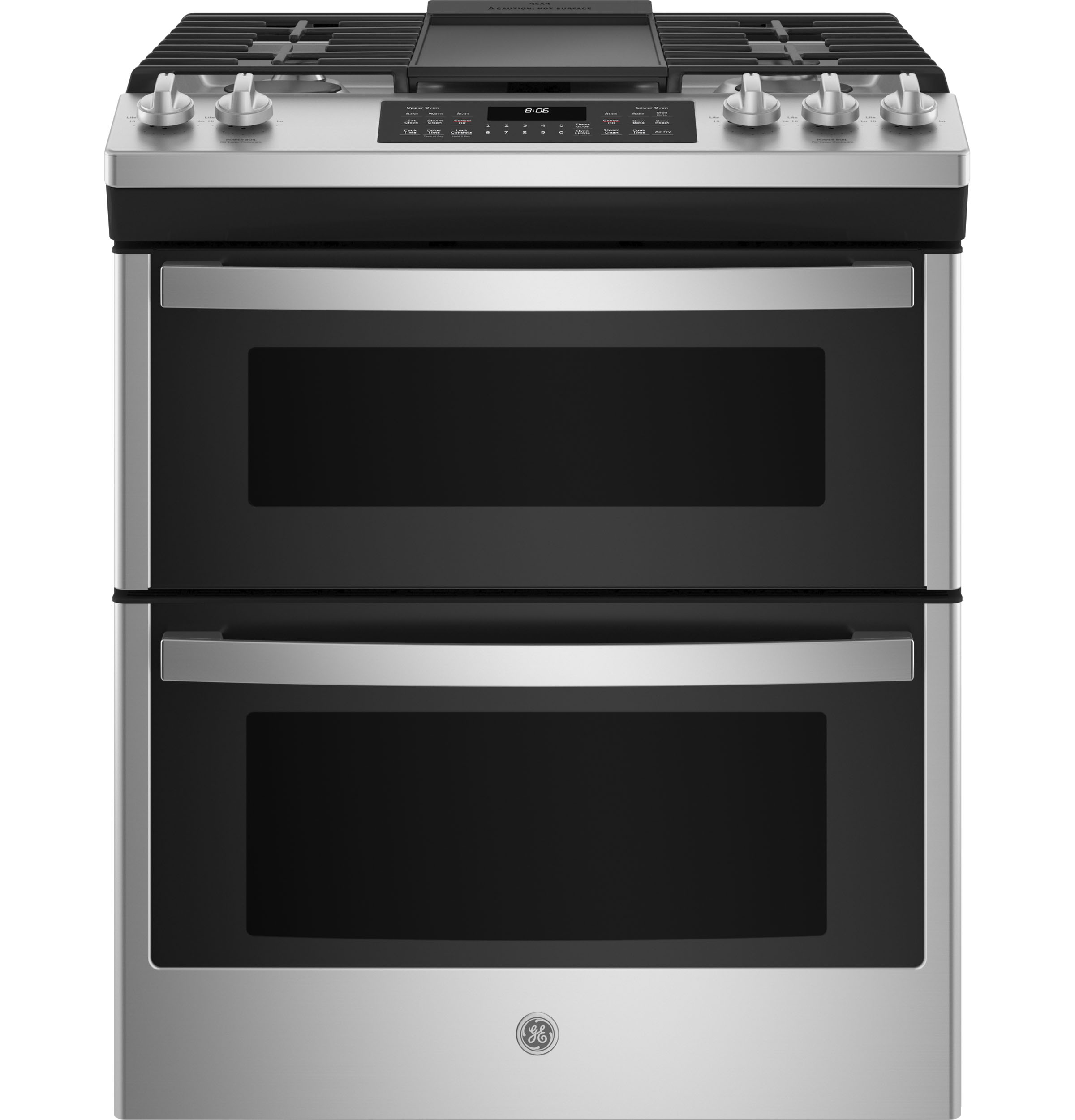 GE GE 30" Slide-In Front Control Gas Double Oven Range