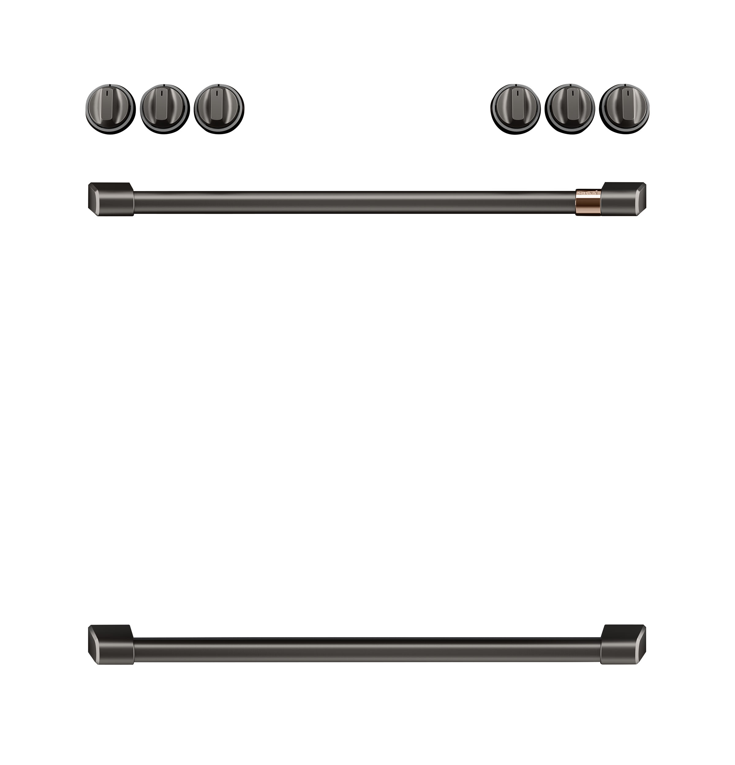 Cafe CAFÉ™ Front Control Induction Knobs and Handles - Brushed Black