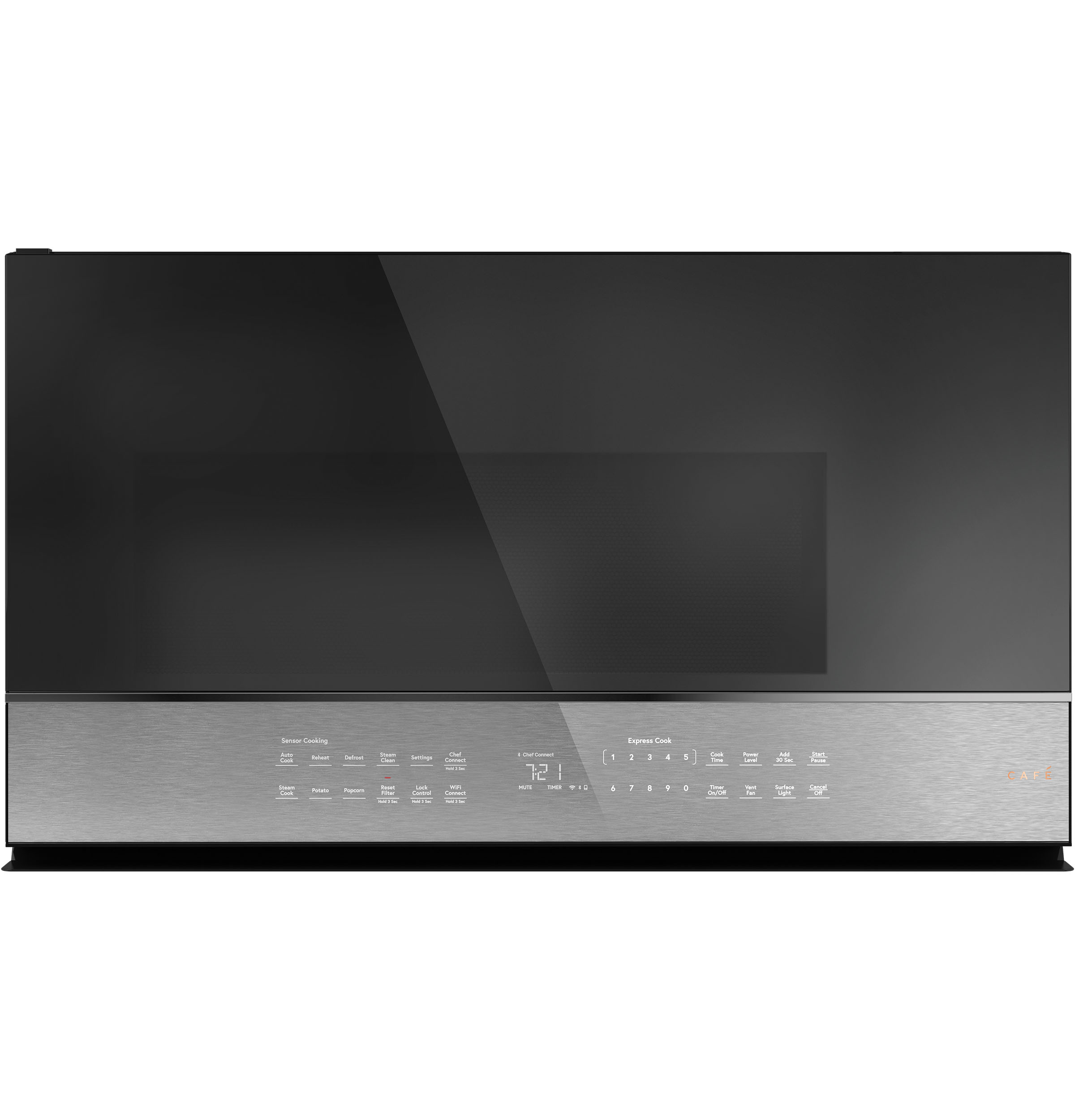 Cafe CAFÉ™ 2.1 Cu. Ft. Smart Over-the-Range Microwave Oven in Platinum Glass