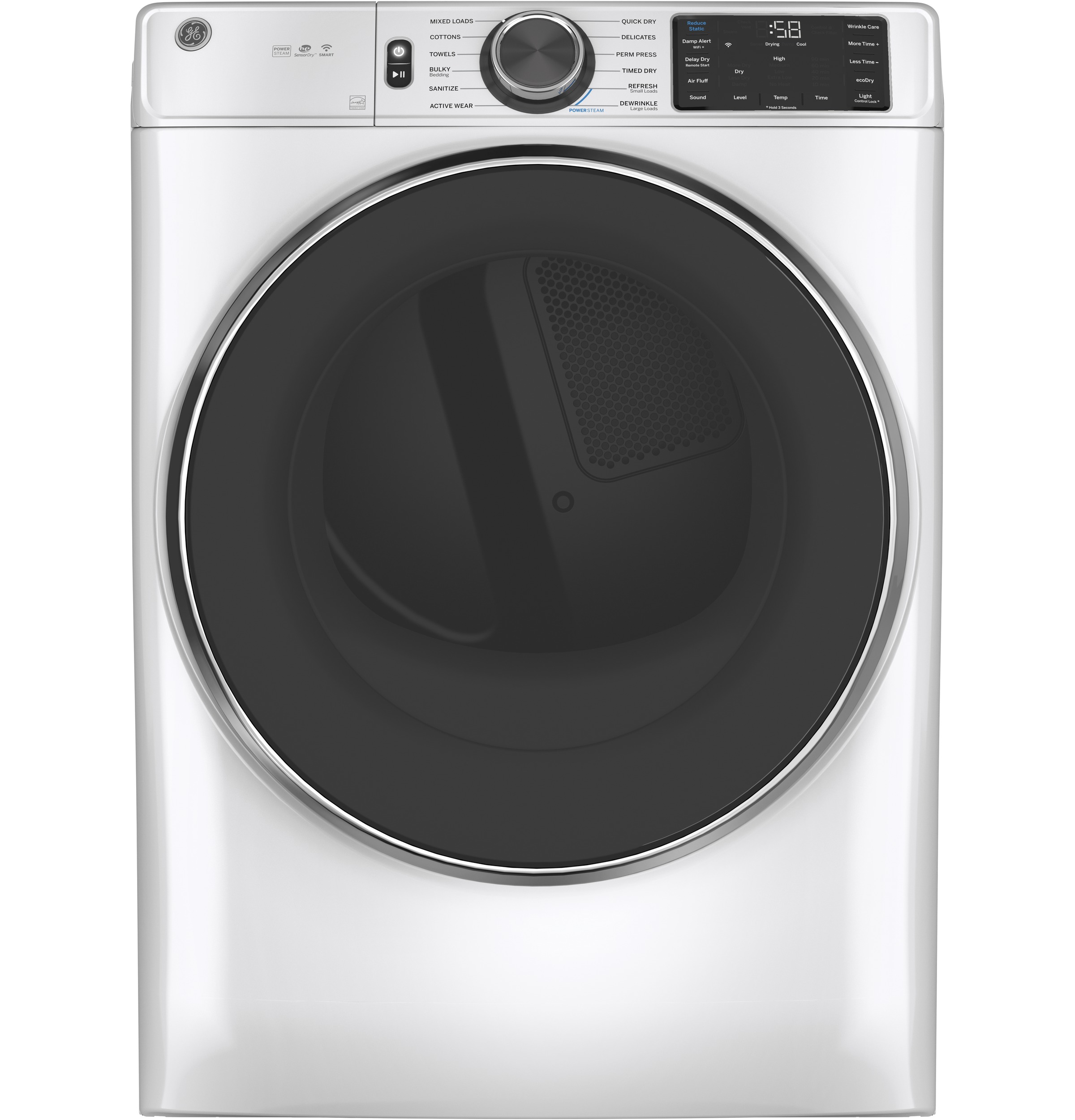 GE GE® ENERGY STAR® 7.8 cu. ft. Capacity Smart Front Load Gas Dryer with Steam and Sanitize Cycle