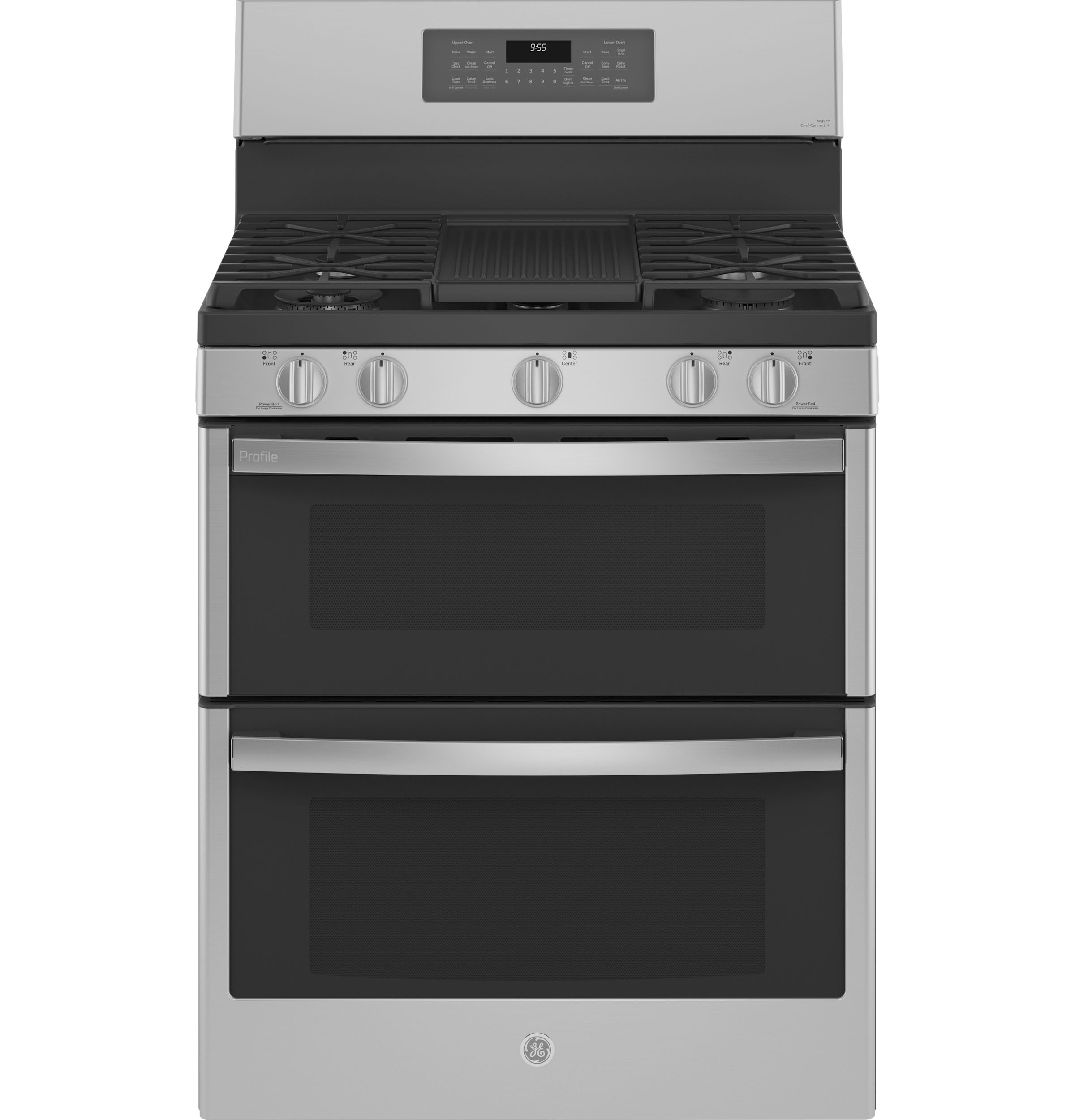 GE Profile GE Profile™ 30" Free-Standing Gas Double Oven Convection Fingerprint Resistant Range with No Preheat Air Fry