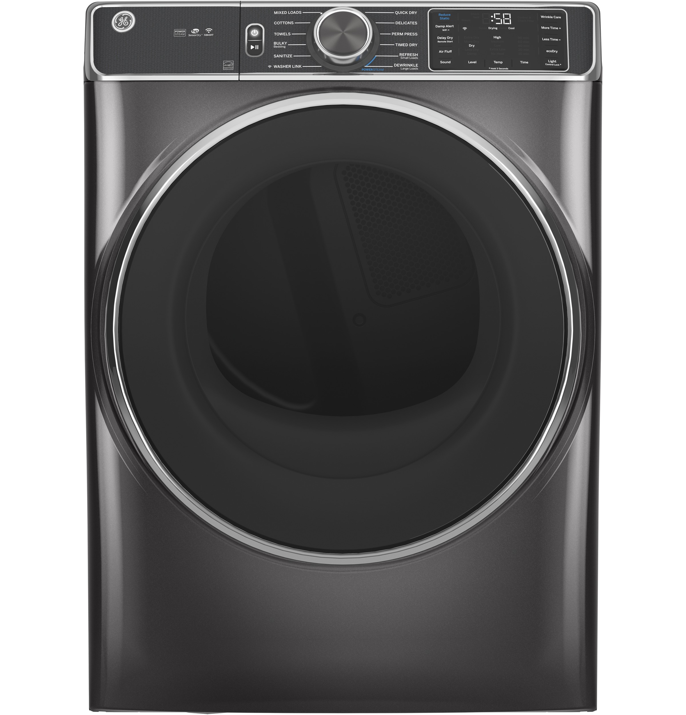 GE GE® ENERGY STAR® 7.8 cu. ft. Capacity Smart Front Load Gas Dryer with Steam and Sanitize Cycle