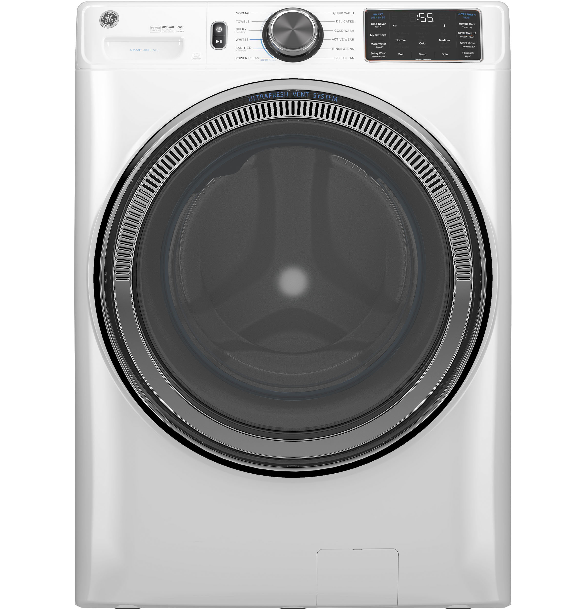 GE GE® ENERGY STAR® 5.0 cu. ft. Capacity Smart Front Load Steam Washer with SmartDispense™ UltraFresh Vent System with OdorBlock™ and Steam