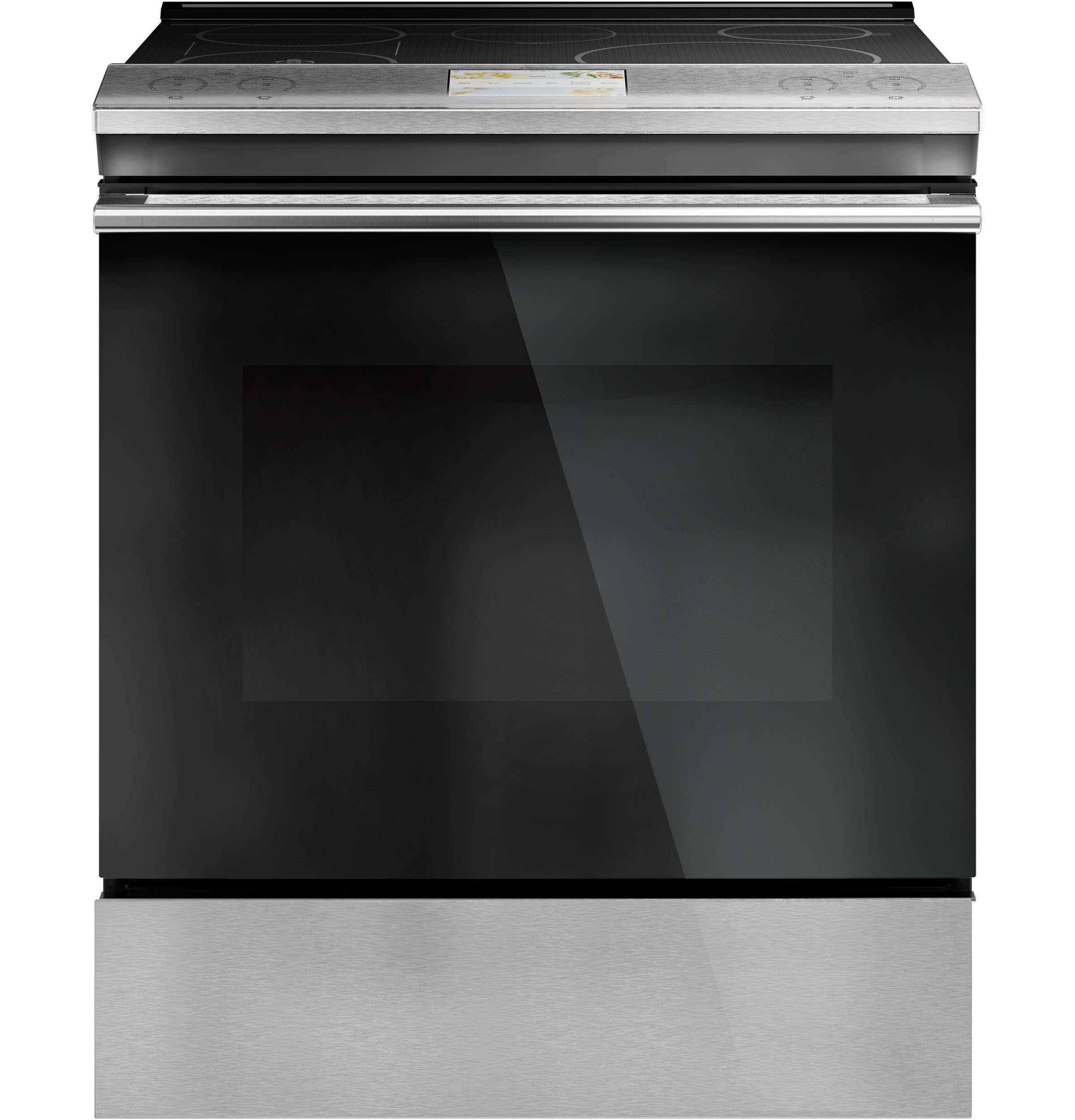 Cafe CAFÉ™ 30" Smart Slide-In, Front-Control, Induction and Convection Range with In-Oven Camera in Platinum Glass