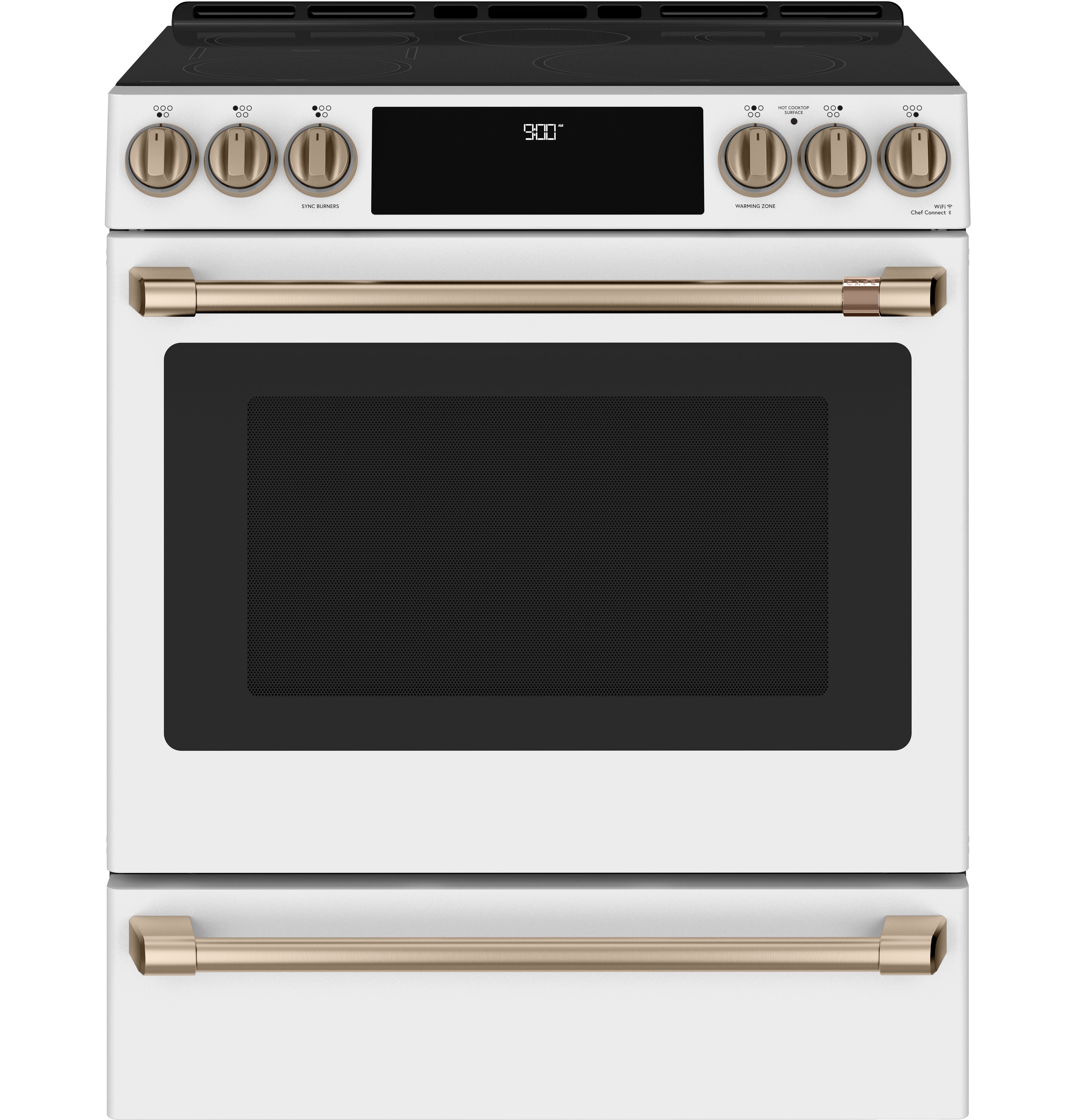 Cafe CAFÉ™ 30" Smart Slide-In, Front-Control, Induction and Convection Range with Warming Drawer