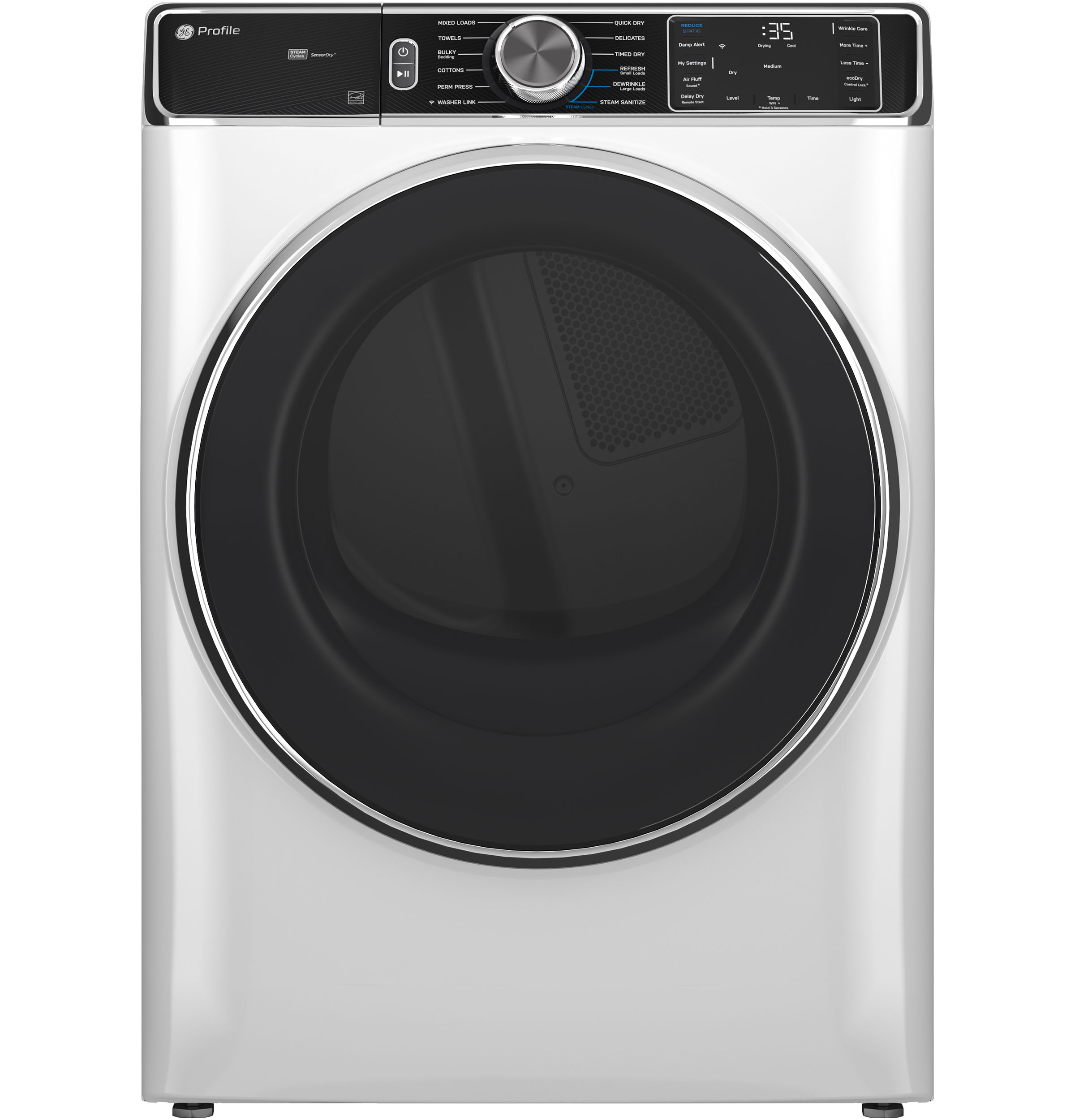 GE Profile GE Profile™ 7.8 cu. ft. Capacity Smart Front Load Electric Dryer with Steam and Sanitize Cycle