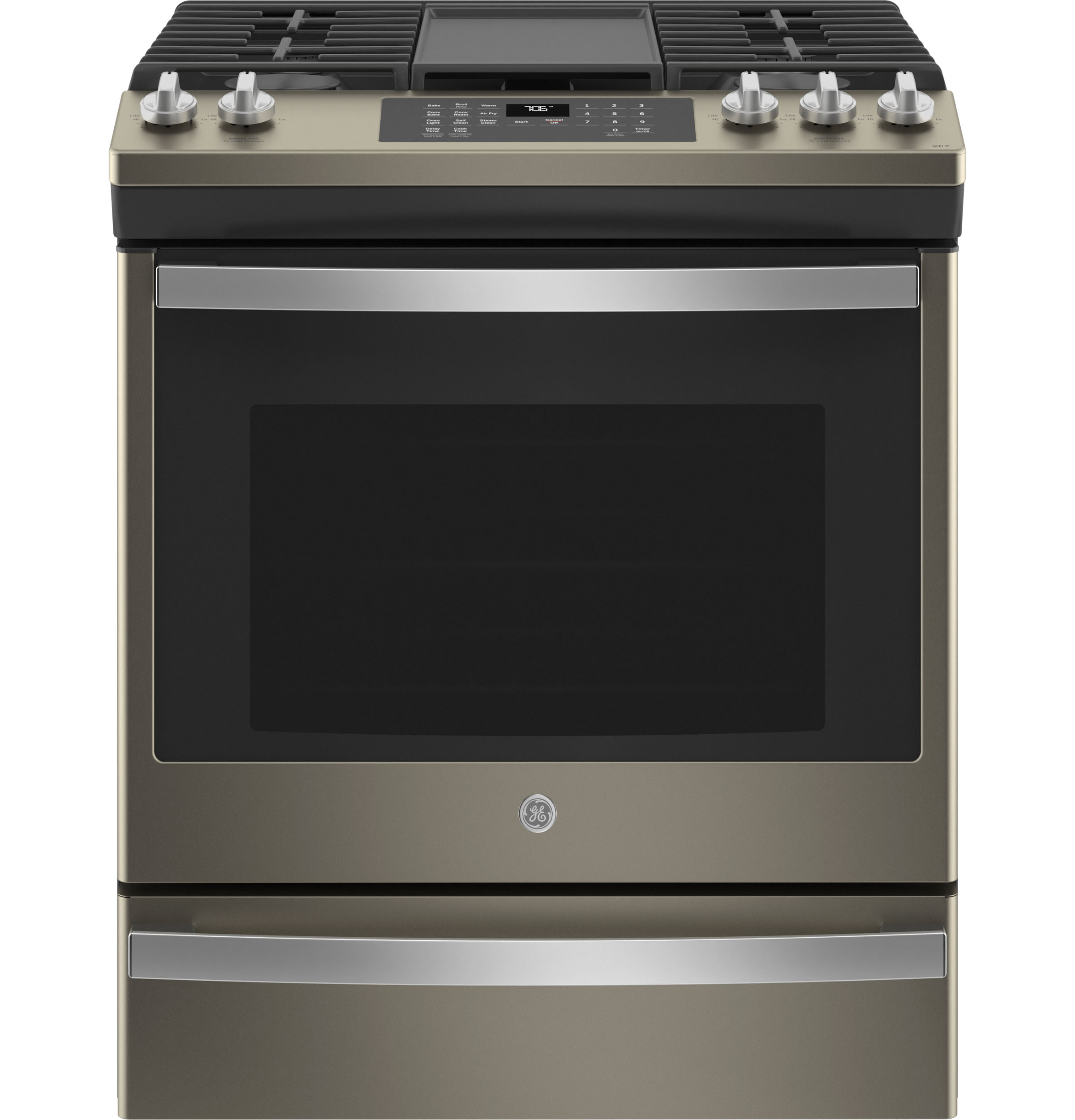 GE GE® 30" Slide-In Front-Control Convection Gas Range with No Preheat Air Fry GE GE® 30" Slide-In Front-Control Convection Gas Range with No Preheat Air Fry