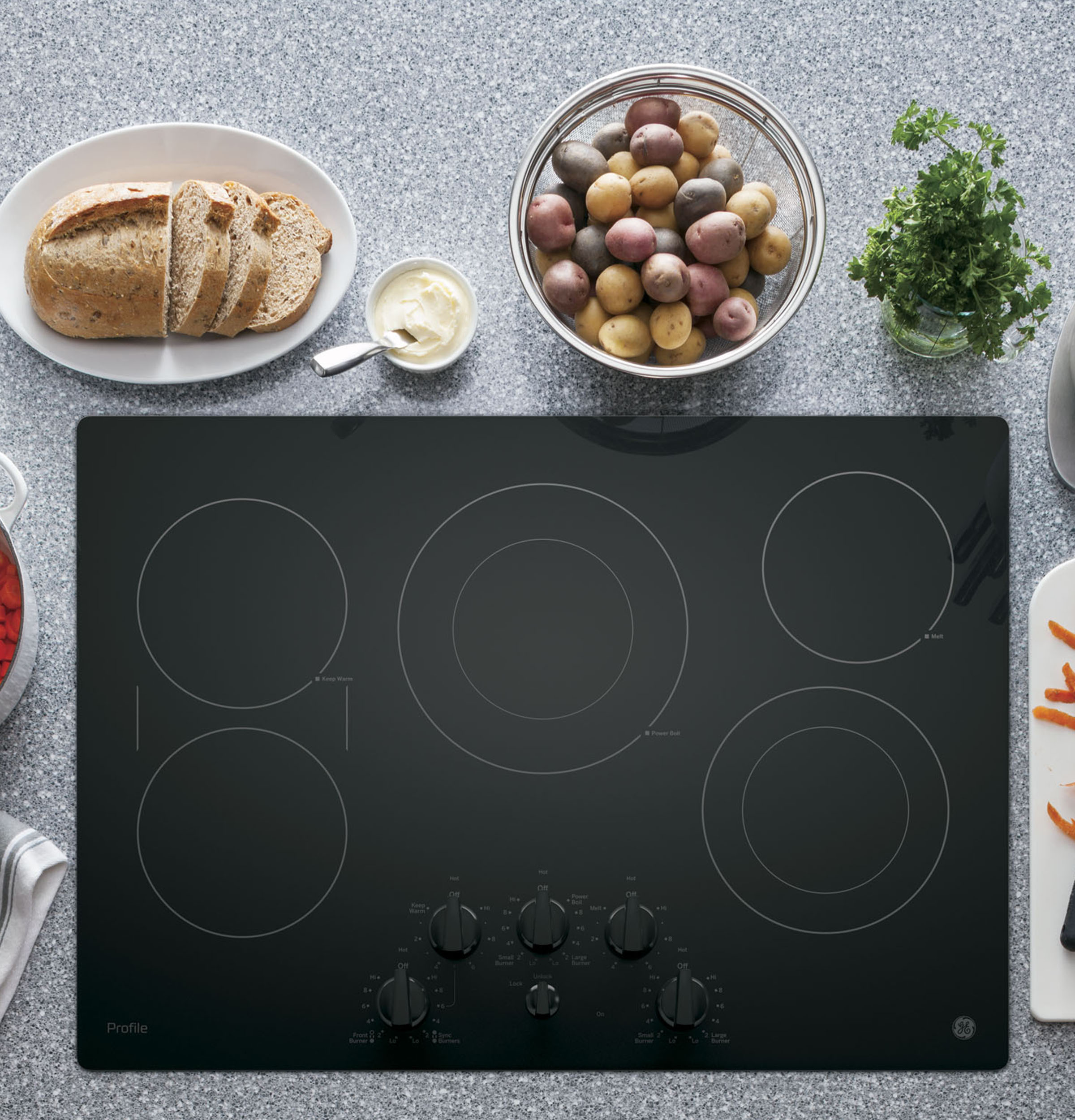 Model: PP7030DJBB | GE Profile GE Profile™ 30" Built-In Knob Control Electric Cooktop Model: PP7030DJBB | GE Profile GE Profile™ 30" Built-In Knob Control Electric Cooktop
