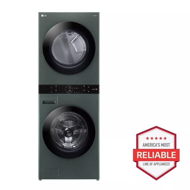 LG Single Unit Front Load LG WashTower with Center Control 4.5 cu. ft. Washer and 7.4 cu. ft. Gas Dryer