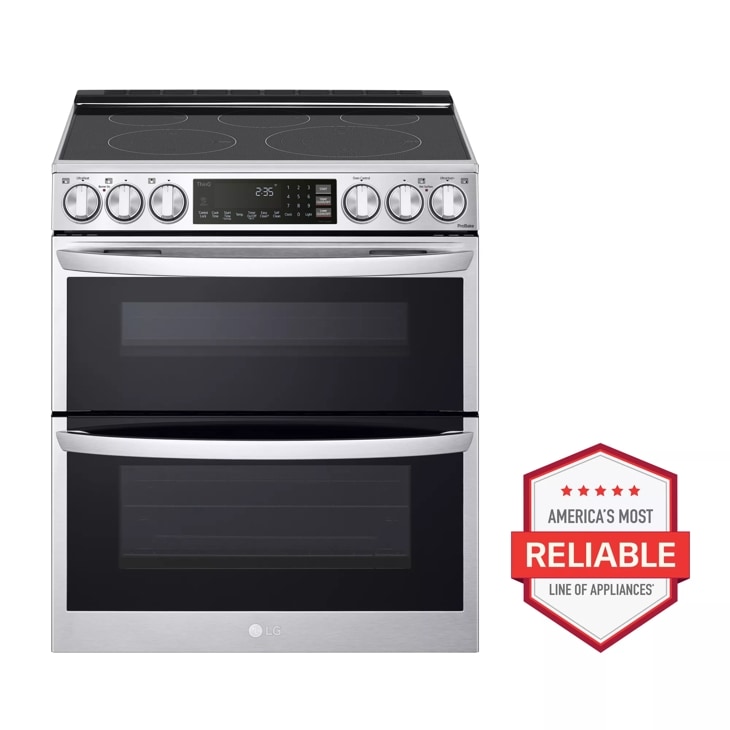 LG 7.3 cu. ft. Smart Electric Double Oven Slide-in Range with InstaView, ProBake Convection, Air Fry, and Air Sous Vide